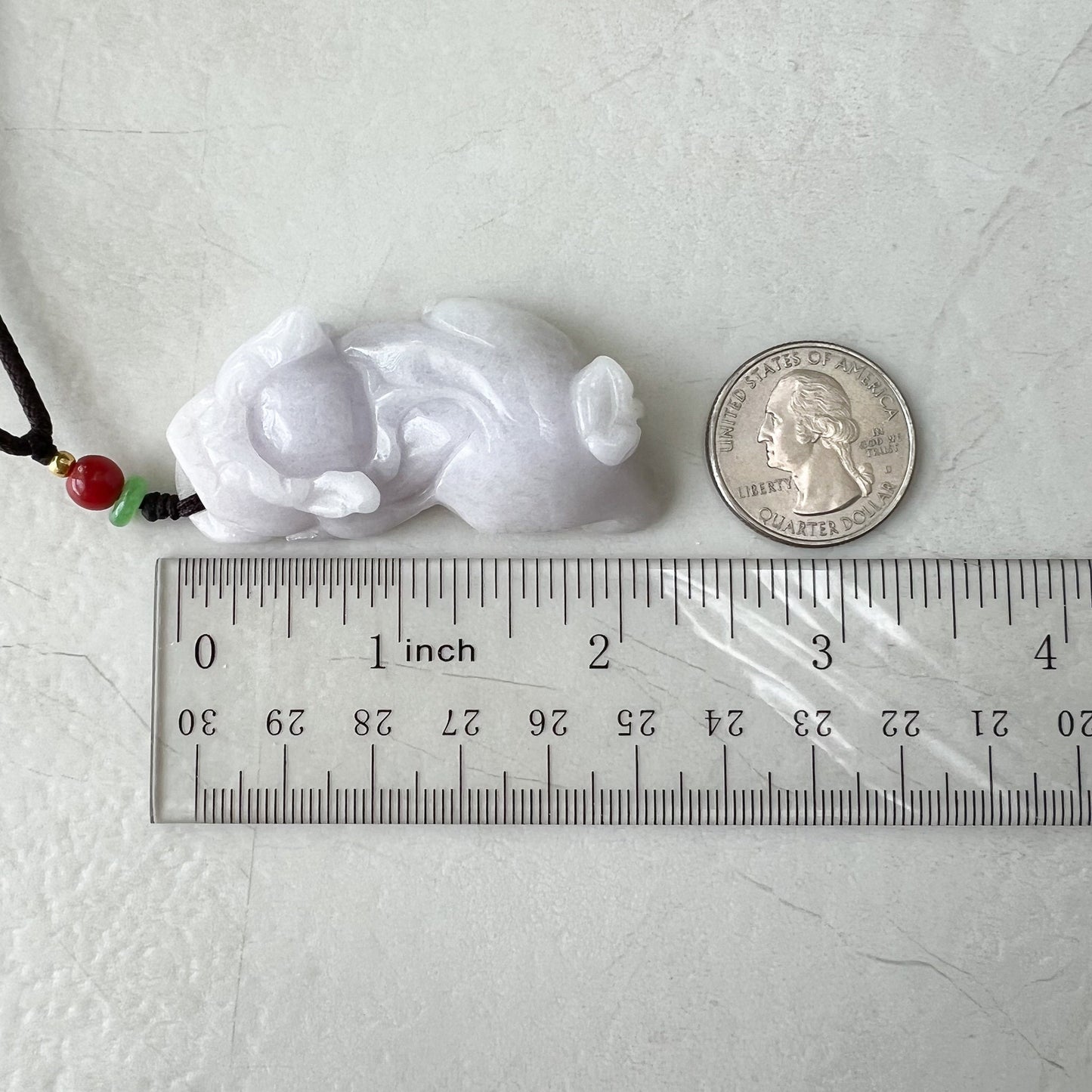 Large Light Purple Jadeite Jade, Pi Xiu, Pixiu, 貔貅 Dragon Lion Chinese Carved Pendant, YW-0110-1656192956 - AriaDesignCollection
