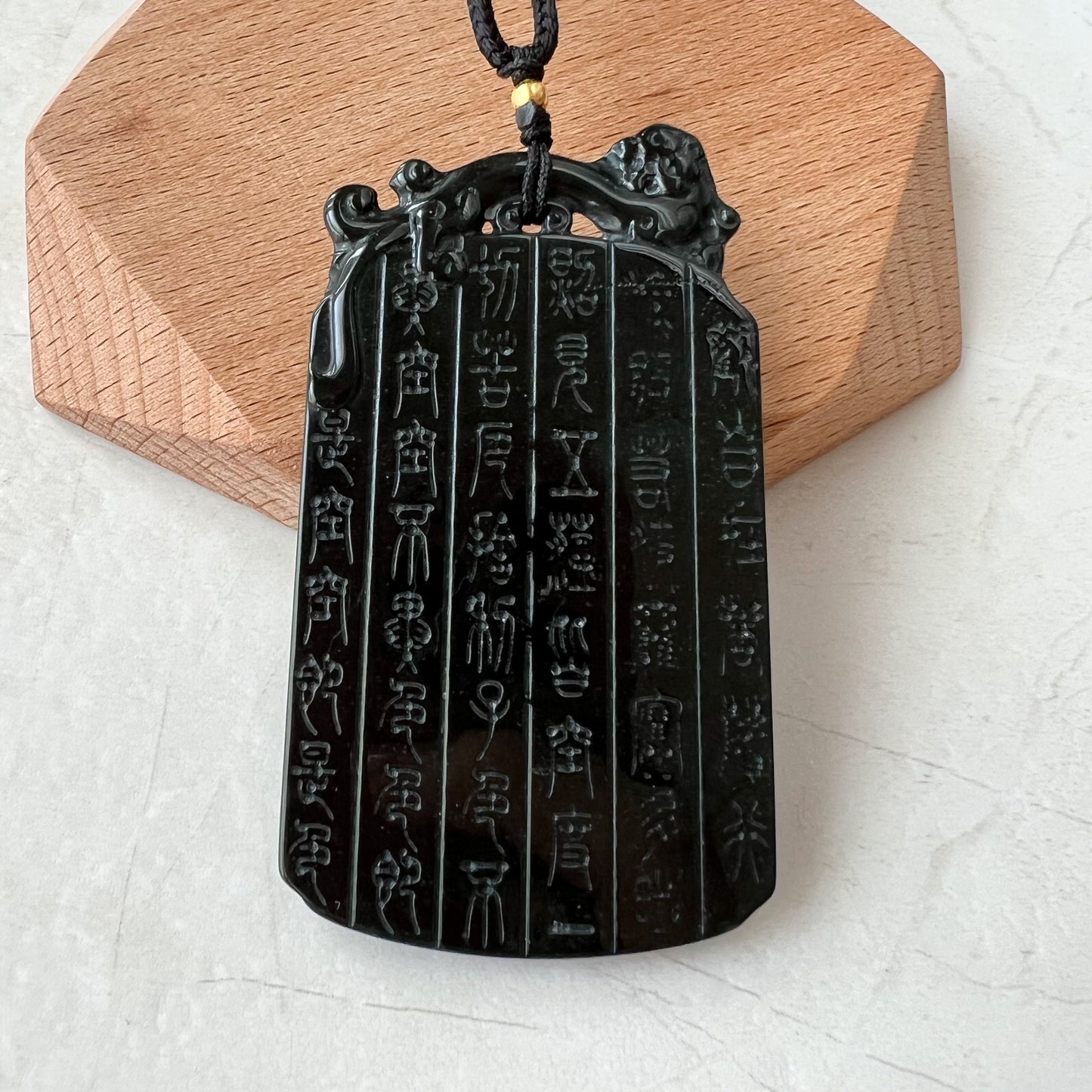Kṣitigarbha Buddha, Di Zang Wang, 地藏王, Dia Tang, Jizo, Jadeite Jade Omphacite Carved Pendant Necklace, LGG-1221-1656346567 - AriaDesignCollection