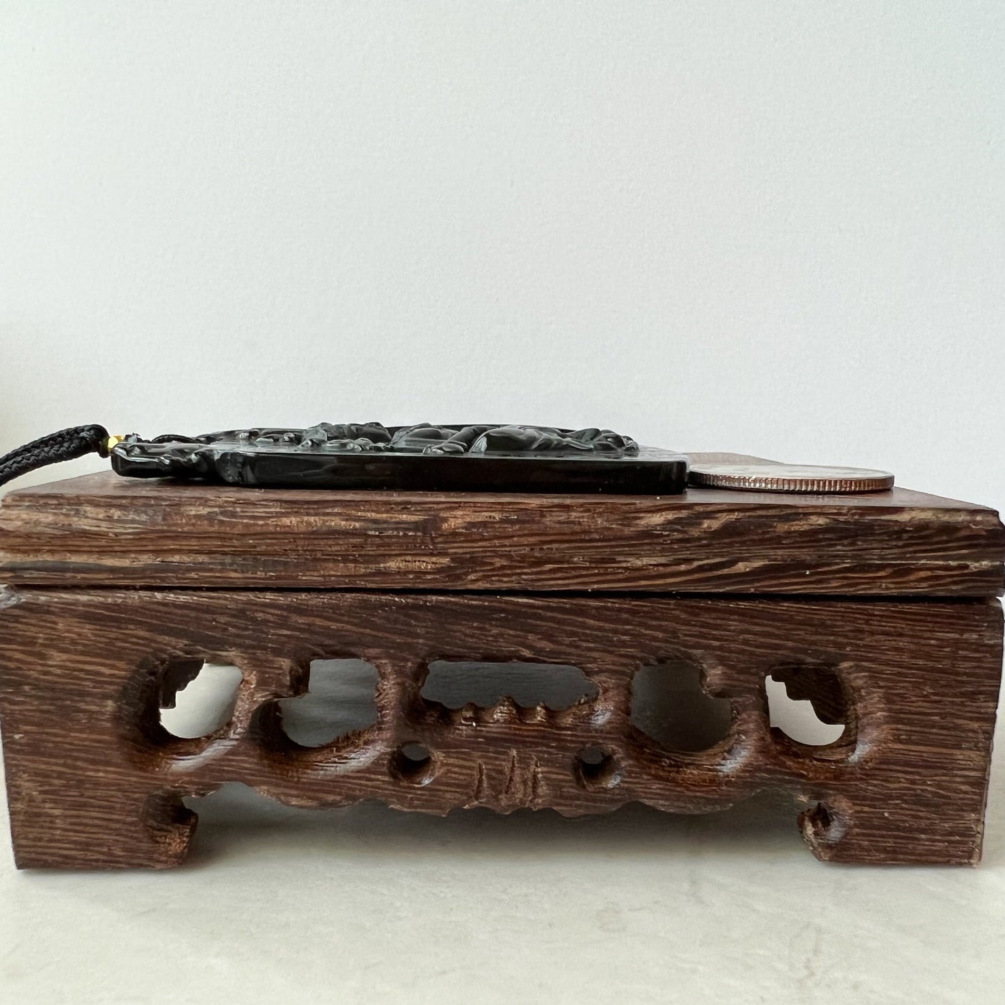 Kṣitigarbha Buddha, Di Zang Wang, 地藏王, Dia Tang, Jizo, Jadeite Jade Omphacite Carved Pendant Necklace, LGG-1221-1656346567 - AriaDesignCollection