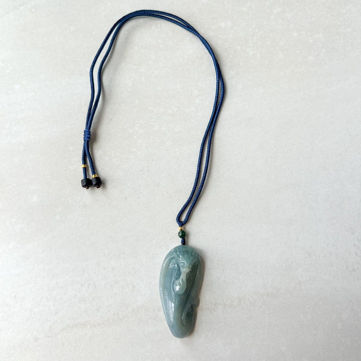 Jadeite Jade Snake Chinese Zodiac Carved Pendant Necklace, YJ-0622-0244647 - AriaDesignCollection