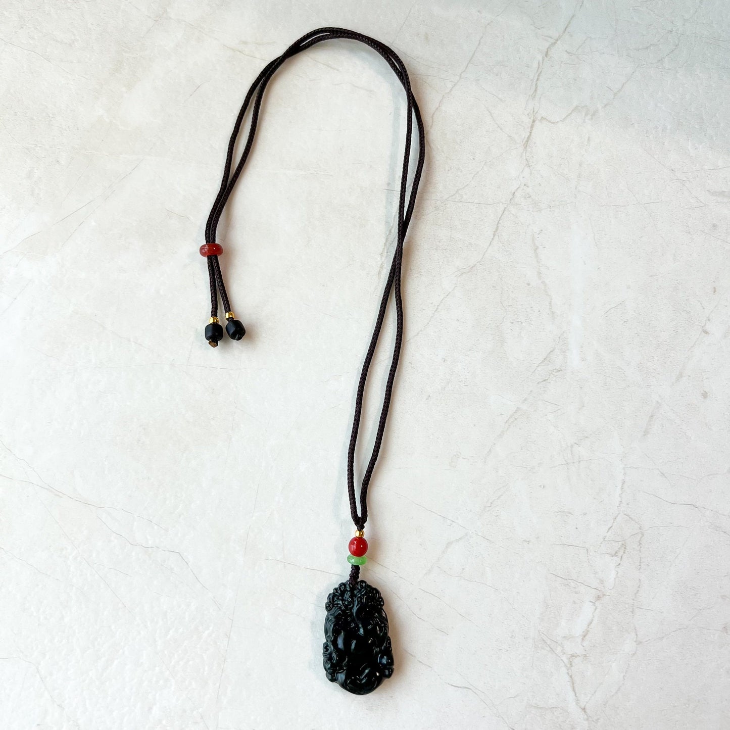 Dark Green Horse Nephrite Jade Chinese Zodiac Carved Pendant Necklace, RM-1221-1657826668 - AriaDesignCollection