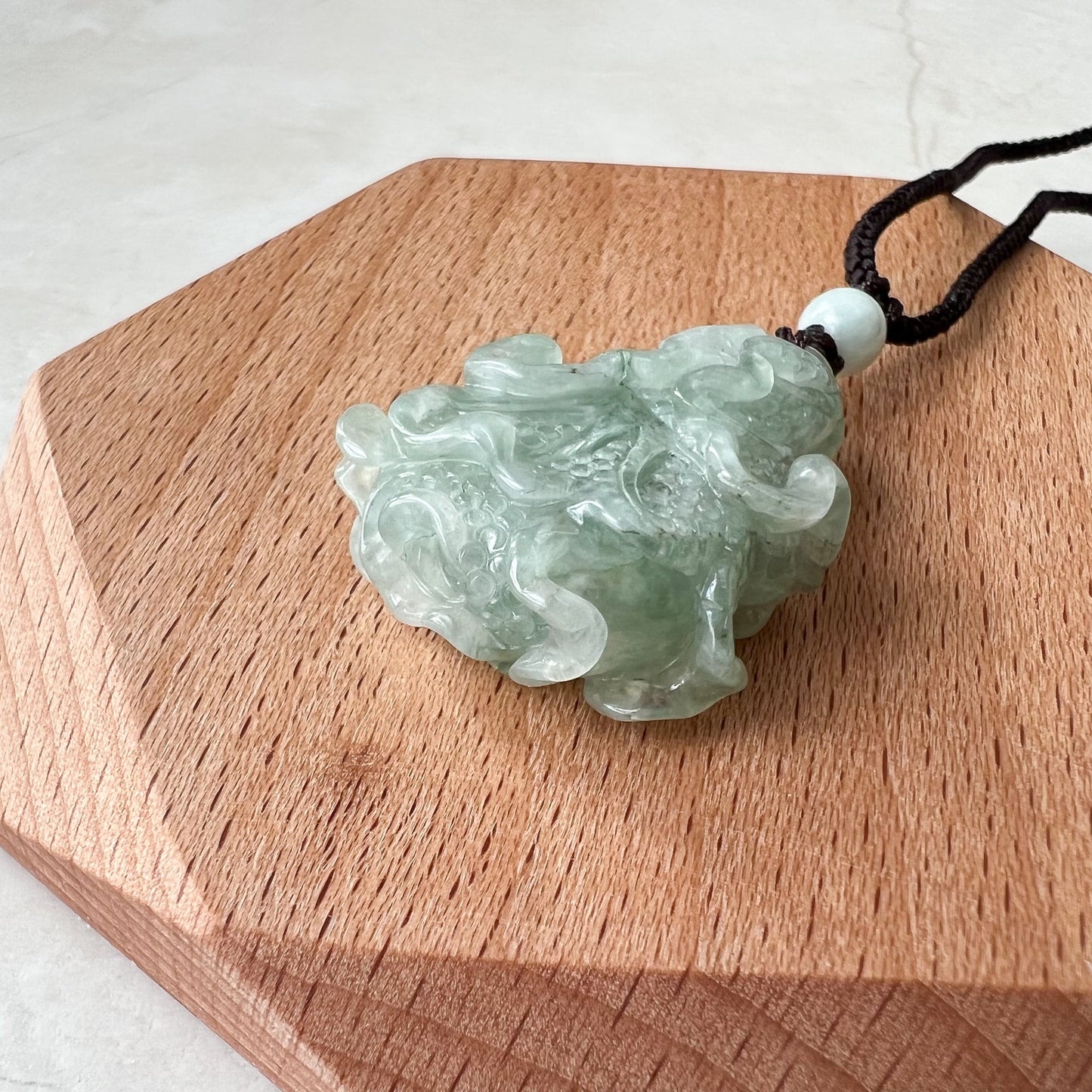 Jadeite Jade Green Cabbage Necklace, Jade Pendant, Jade Necklace, Feng Shui Necklace, YJ-0622-0410950-2 - AriaDesignCollection