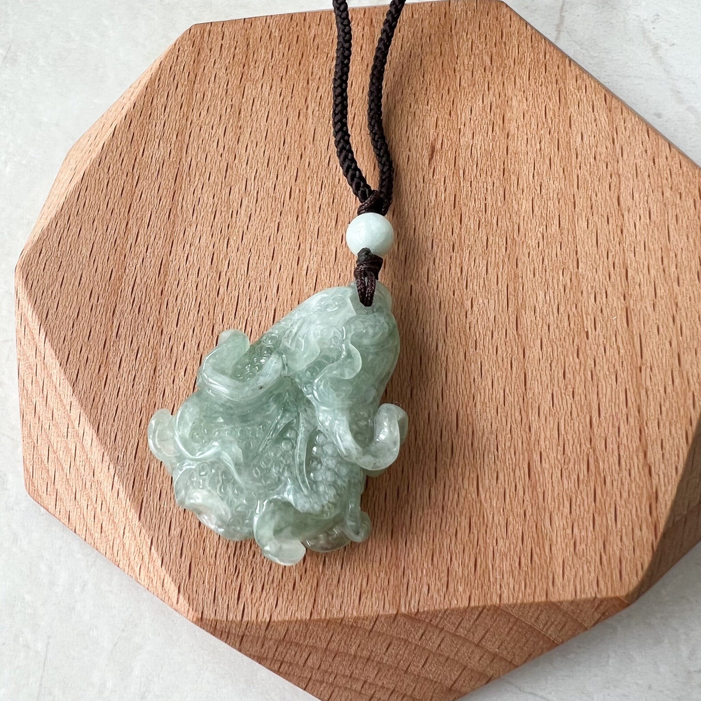 Jadeite Jade Green Cabbage Necklace, Jade Pendant, Jade Necklace, Feng Shui Necklace, YJ-0622-0410950-2 - AriaDesignCollection