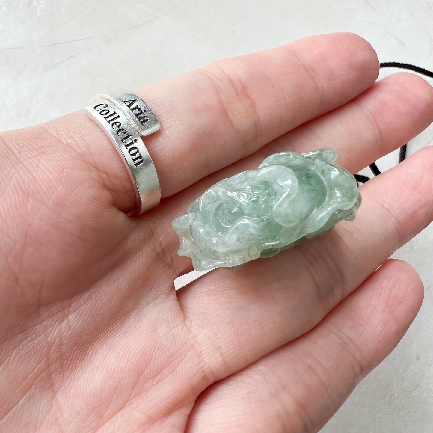 Jadeite Jade Green Cabbage Necklace, Jade Pendant, Jade Necklace, Feng Shui Necklace, YJ-0622-0410950-2 - AriaDesignCollection