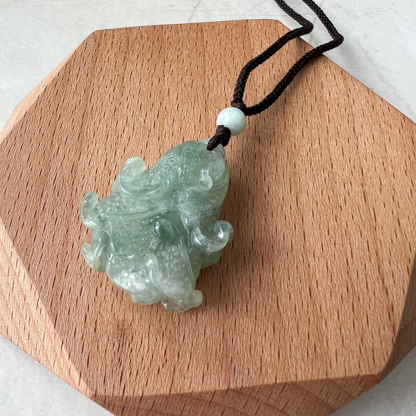 Jadeite Jade Green Cabbage Necklace, Jade Pendant, Jade Necklace, Feng Shui Necklace, YJ-0622-0410950-2 - AriaDesignCollection
