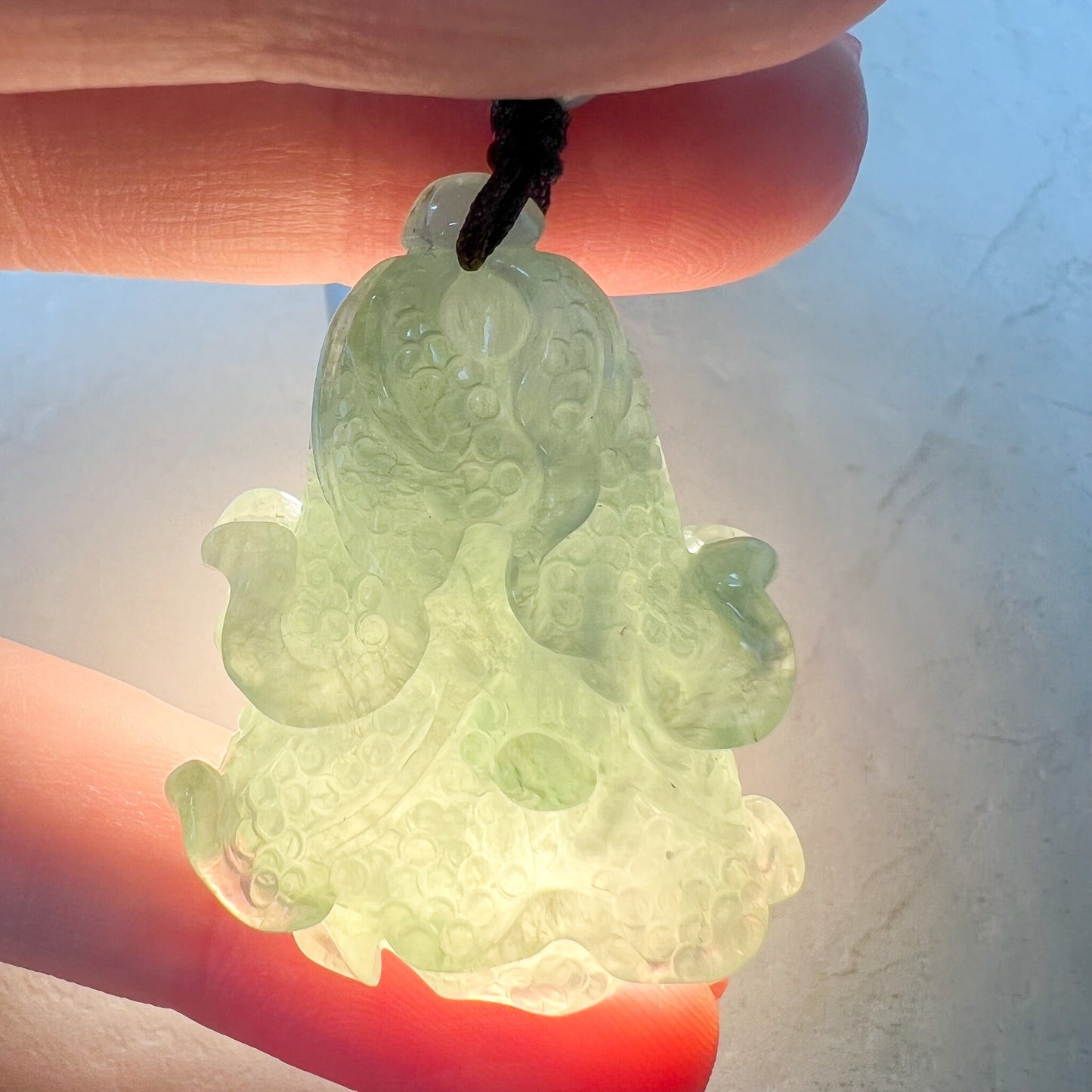 Jadeite Jade Green Cabbage Necklace, Jade Pendant, Jade Necklace, Feng Shui Necklace, YJ-0622-0410950-2 - AriaDesignCollection