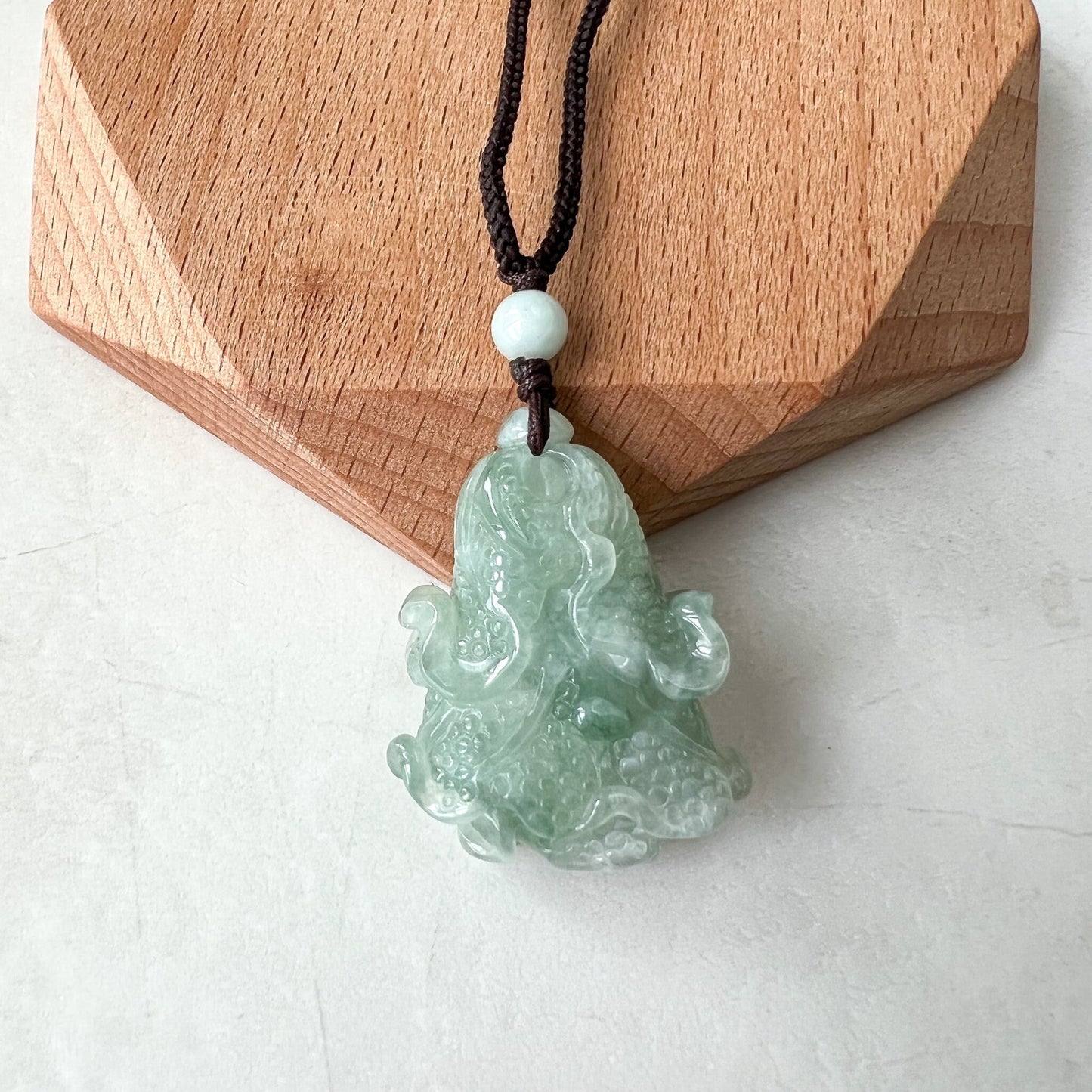 Jadeite Jade Green Cabbage Necklace, Jade Pendant, Jade Necklace, Feng Shui Necklace, YJ-0622-0410950-2 - AriaDesignCollection