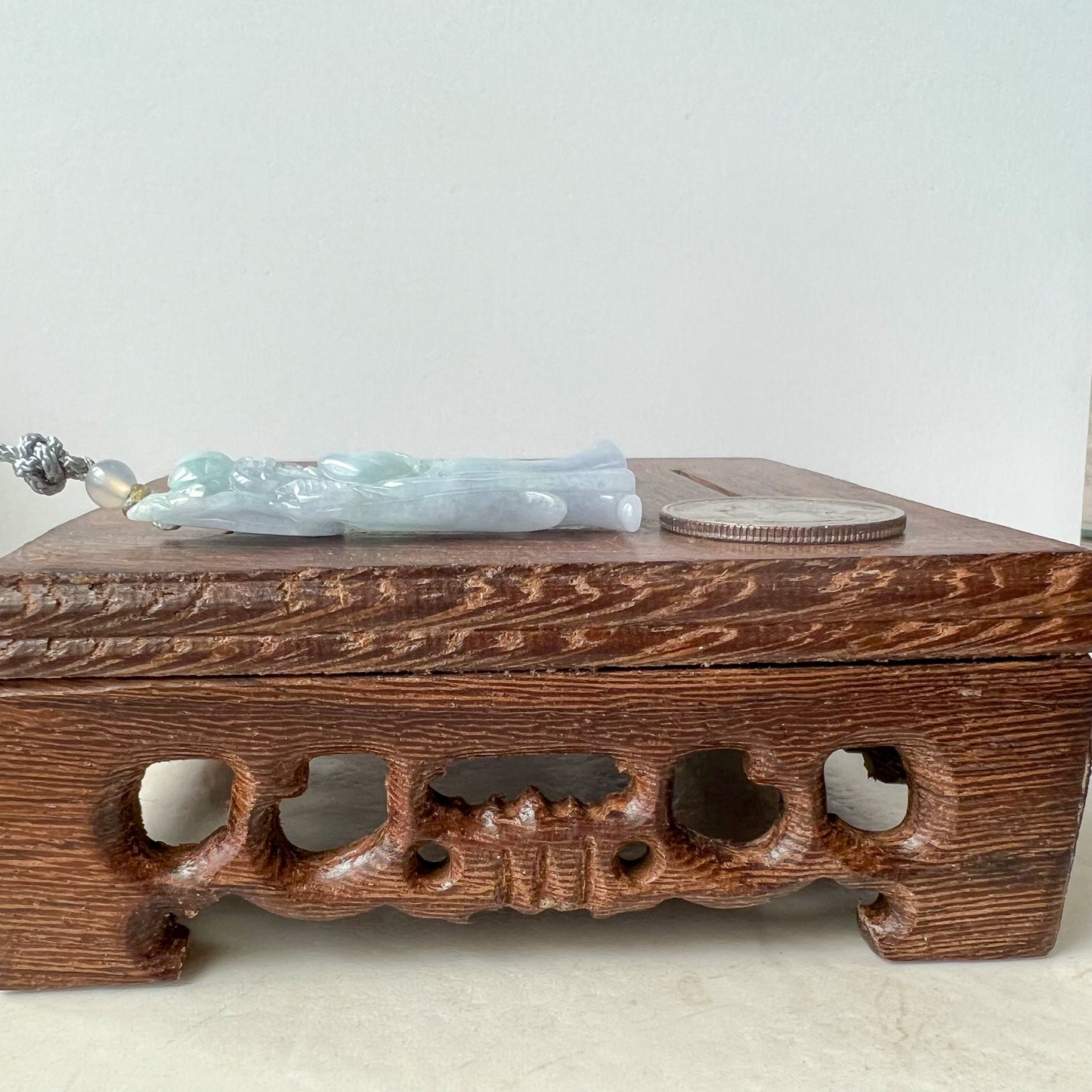 Purple Jadeite Jade Longevity God, Shou Xing,  Carved Pendant Necklace, ZYF-0622-1661279709 - AriaDesignCollection