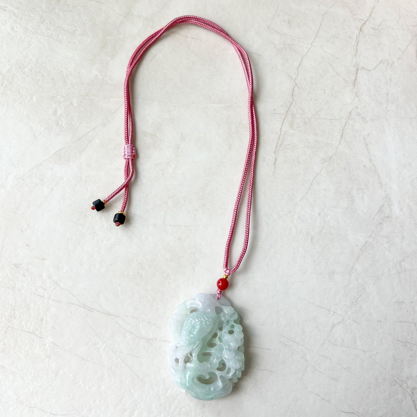 Jadeite Jade Bird Parrot Eagle Necklace Hand Carved Pendant, ZYF-0622-1661358387 - AriaDesignCollection
