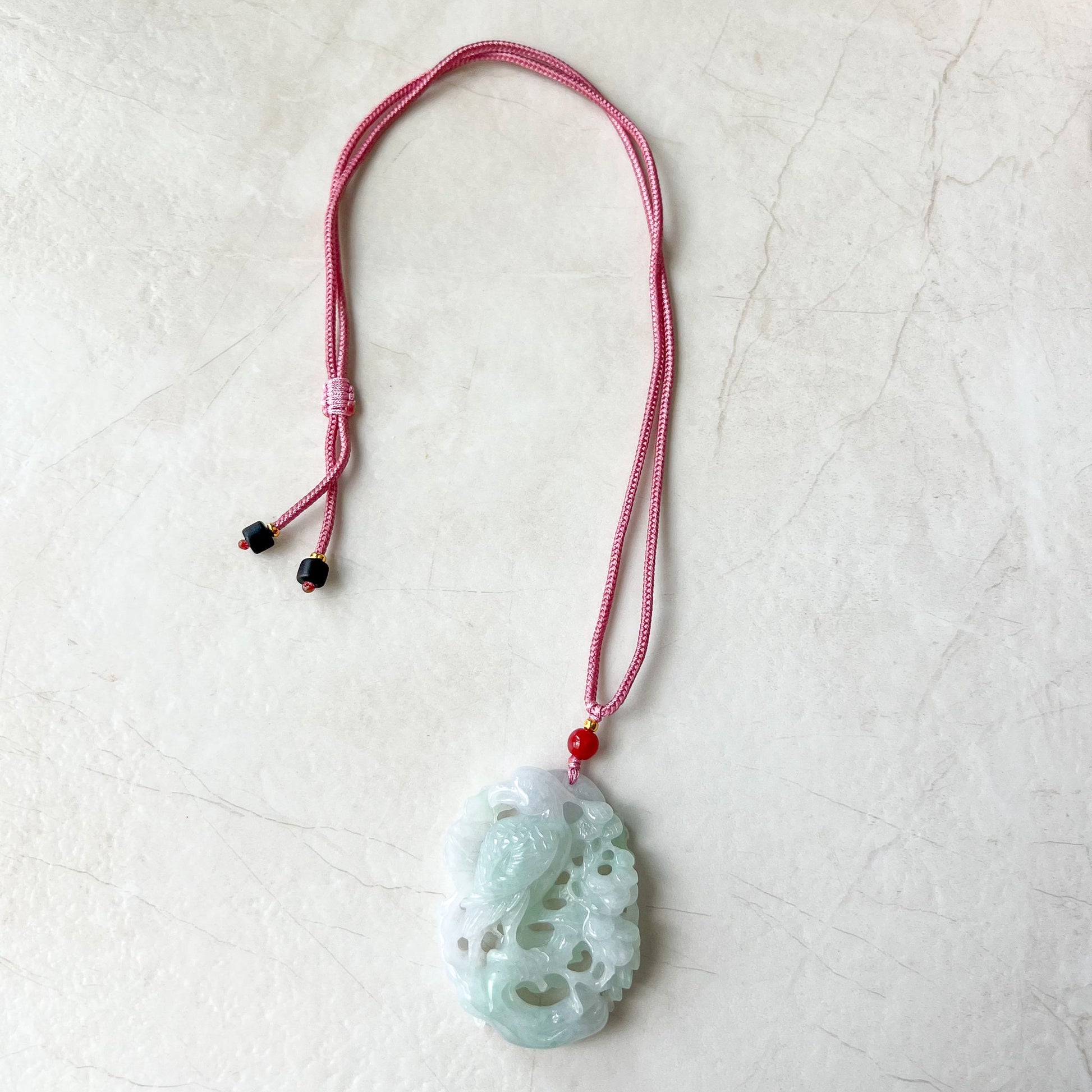 Jadeite Jade Bird Parrot Eagle Necklace Hand Carved Pendant, ZYF-0622-1661358387 - AriaDesignCollection