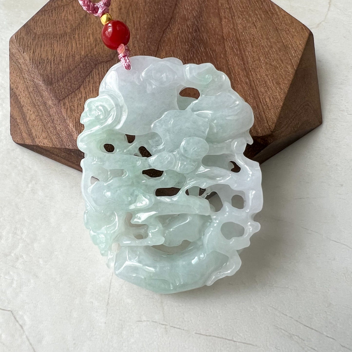 Jadeite Jade Bird Parrot Eagle Necklace Hand Carved Pendant, ZYF-0622-1661358387 - AriaDesignCollection