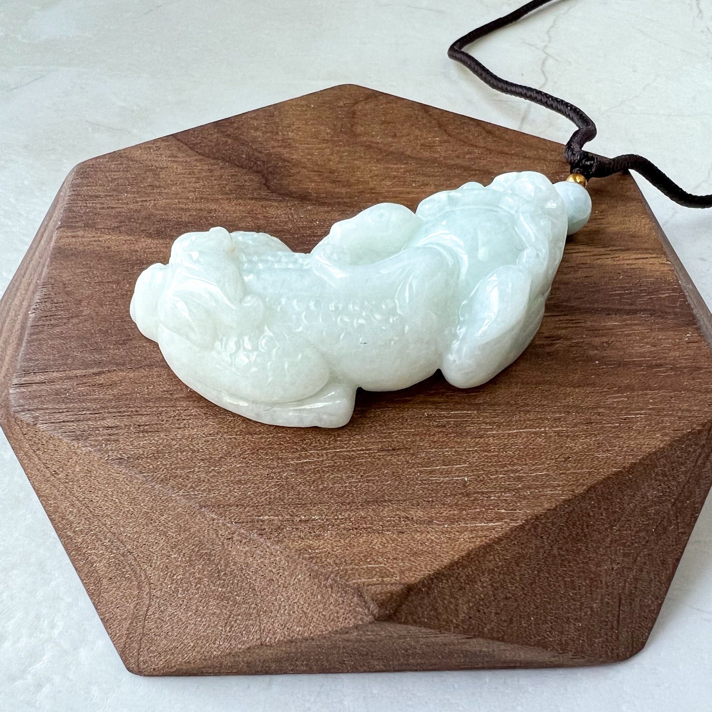 White Jadeite Jade Dragon Pixiu Pi Xiu, , Dragon Chinese Carved Pendant, FCSG-0322-1661460704 - AriaDesignCollection
