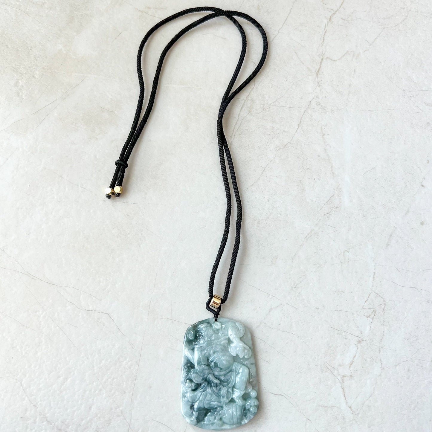 Zhong Kui, , Jadeite Jade Pendant Necklace, Chinese Mythology God of Protection, YJ-0622-0379118 - AriaDesignCollection