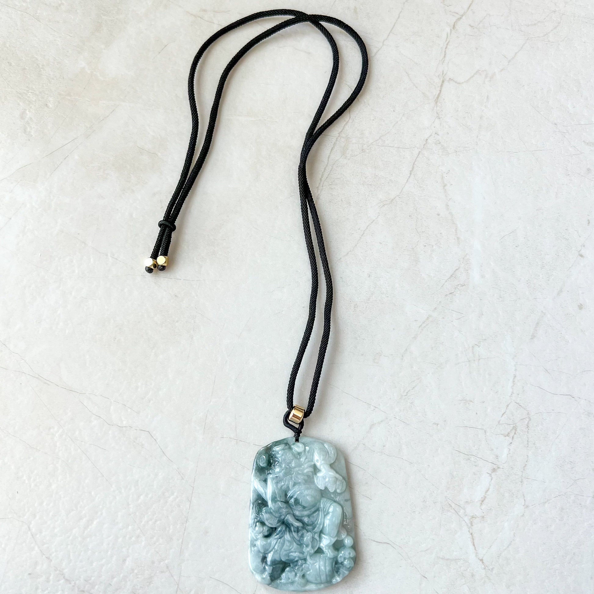 Zhong Kui, , Jadeite Jade Pendant Necklace, Chinese Mythology God of Protection, YJ-0622-0379118 - AriaDesignCollection