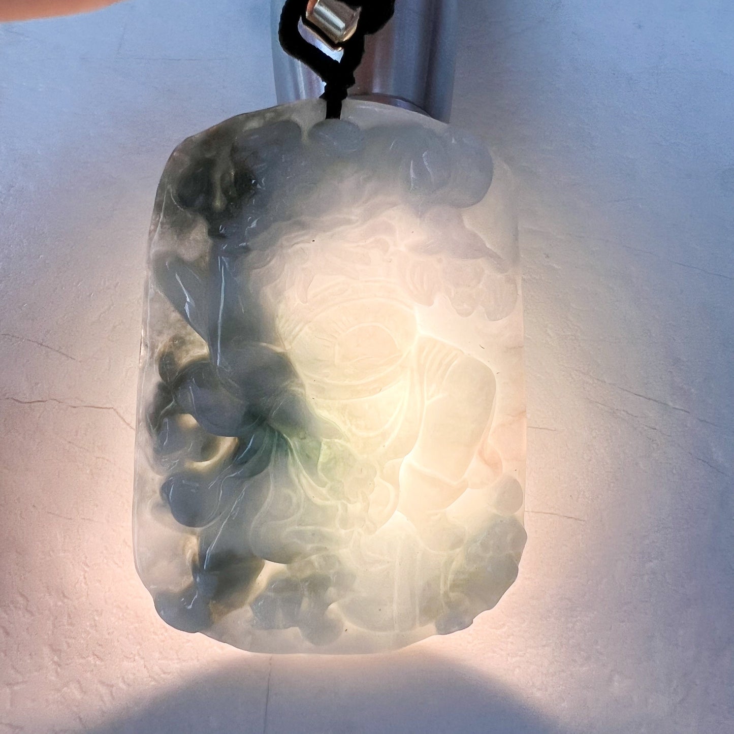 Zhong Kui, , Jadeite Jade Pendant Necklace, Chinese Mythology God of Protection, YJ-0622-0379118 - AriaDesignCollection