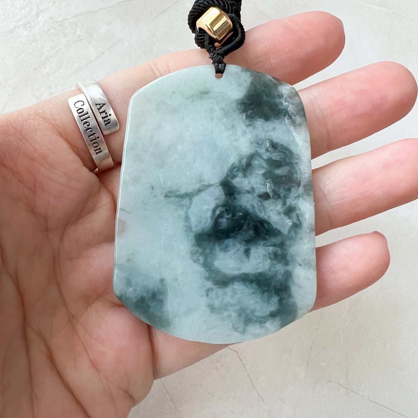 Zhong Kui, , Jadeite Jade Pendant Necklace, Chinese Mythology God of Protection, YJ-0622-0379118 - AriaDesignCollection