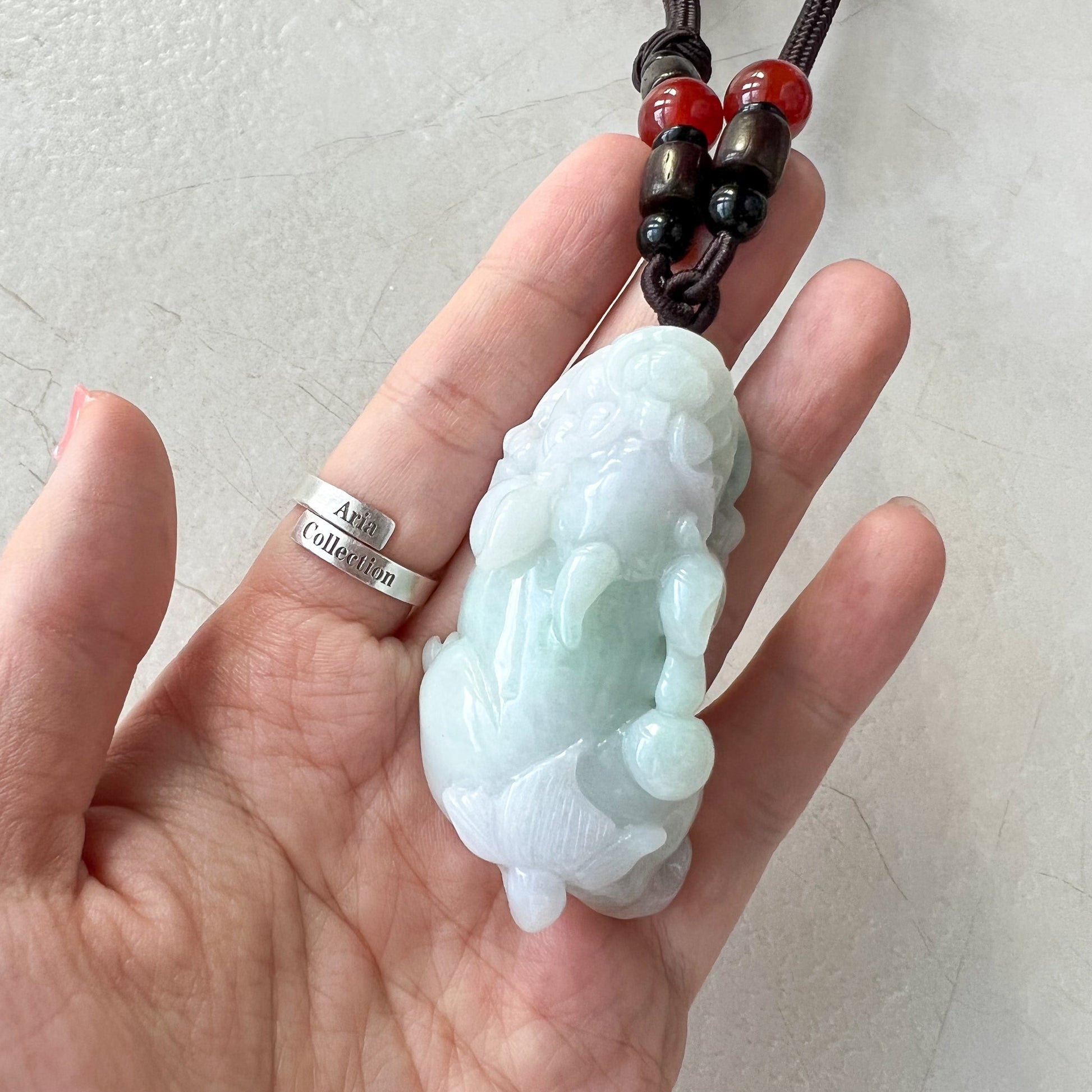 Jadeite Jade Dragon Pixiu Dragon Chinese Hand Carved Statue, Figurine, Display, Decoration, Light Purple Green Jade, YGR-0722-1667968234 - AriaDesignCollection