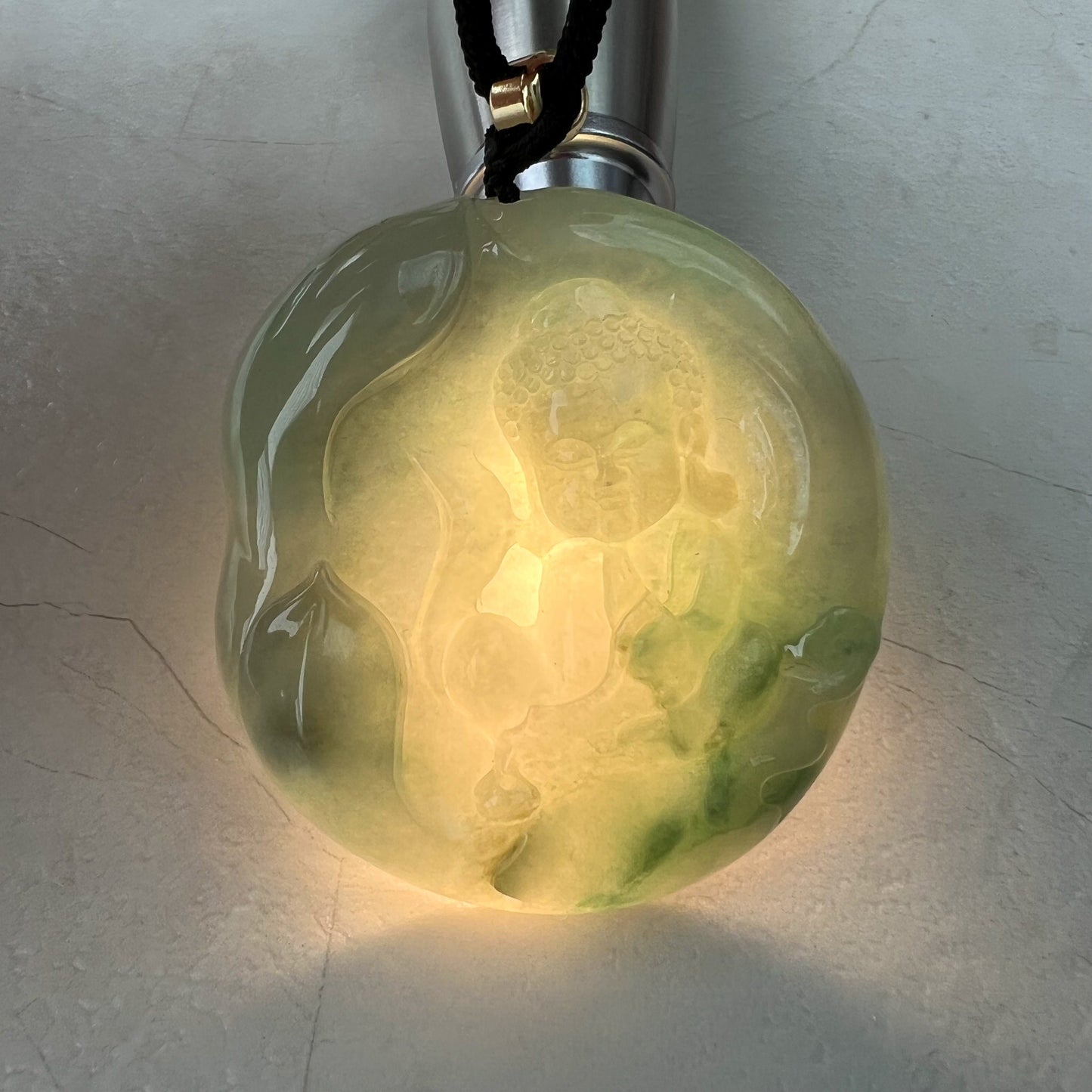 Large Jadeite Jade Baby Buddha Necklace, 宝宝佛, YJ-0722-0004953 - AriaDesignCollection