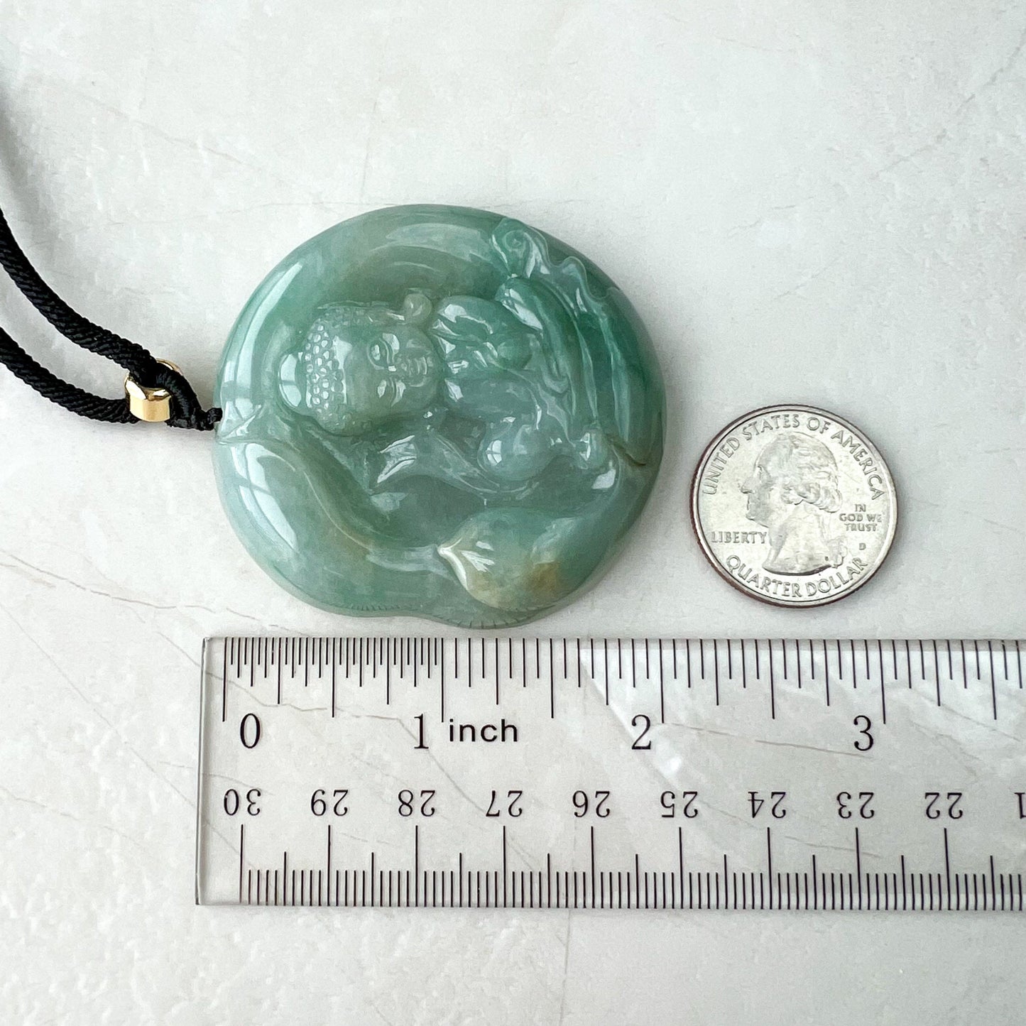 Large Jadeite Jade Baby Buddha Necklace, 宝宝佛, YJ-0722-0004953 - AriaDesignCollection