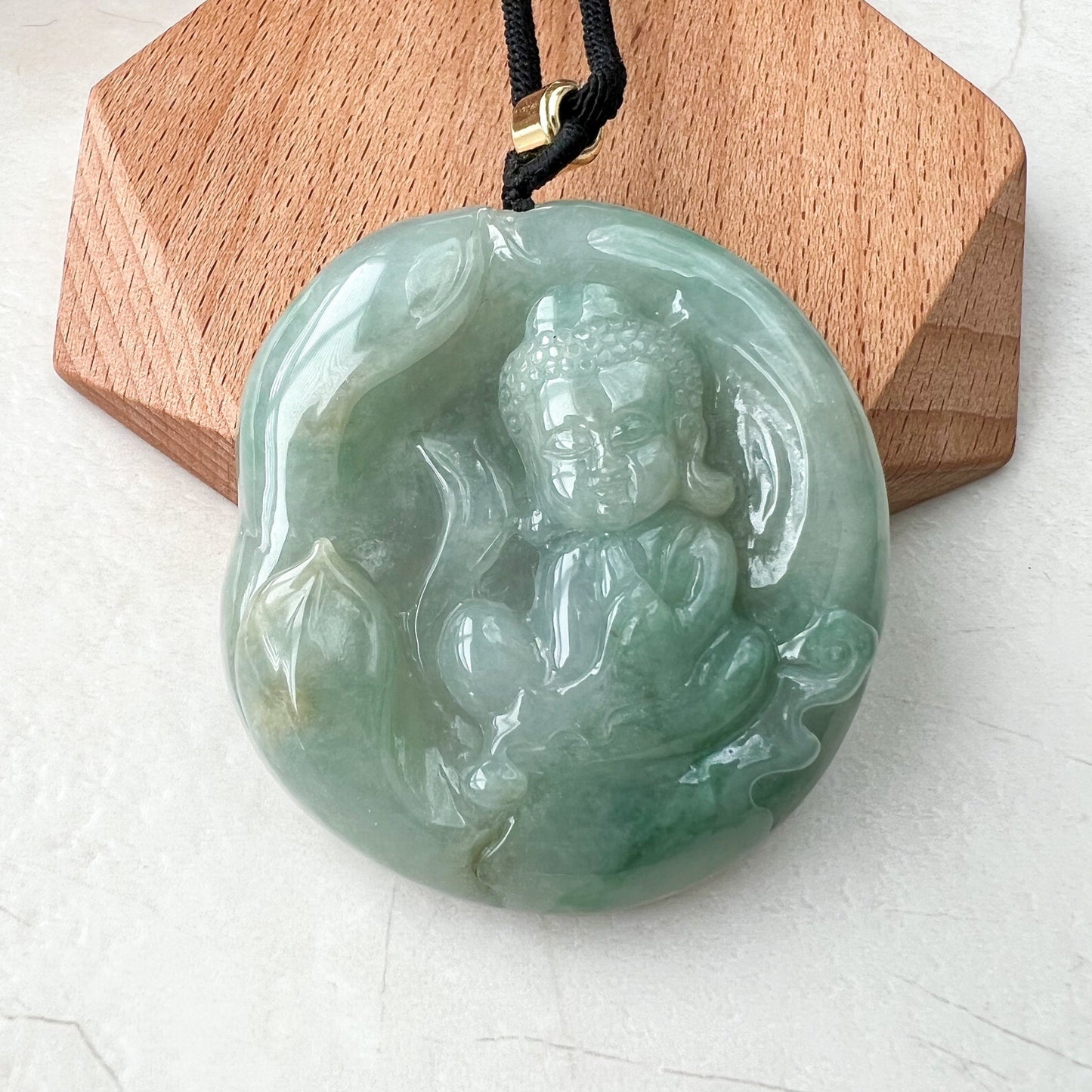 Large Jadeite Jade Baby Buddha Necklace, 宝宝佛, YJ-0722-0004953 - AriaDesignCollection