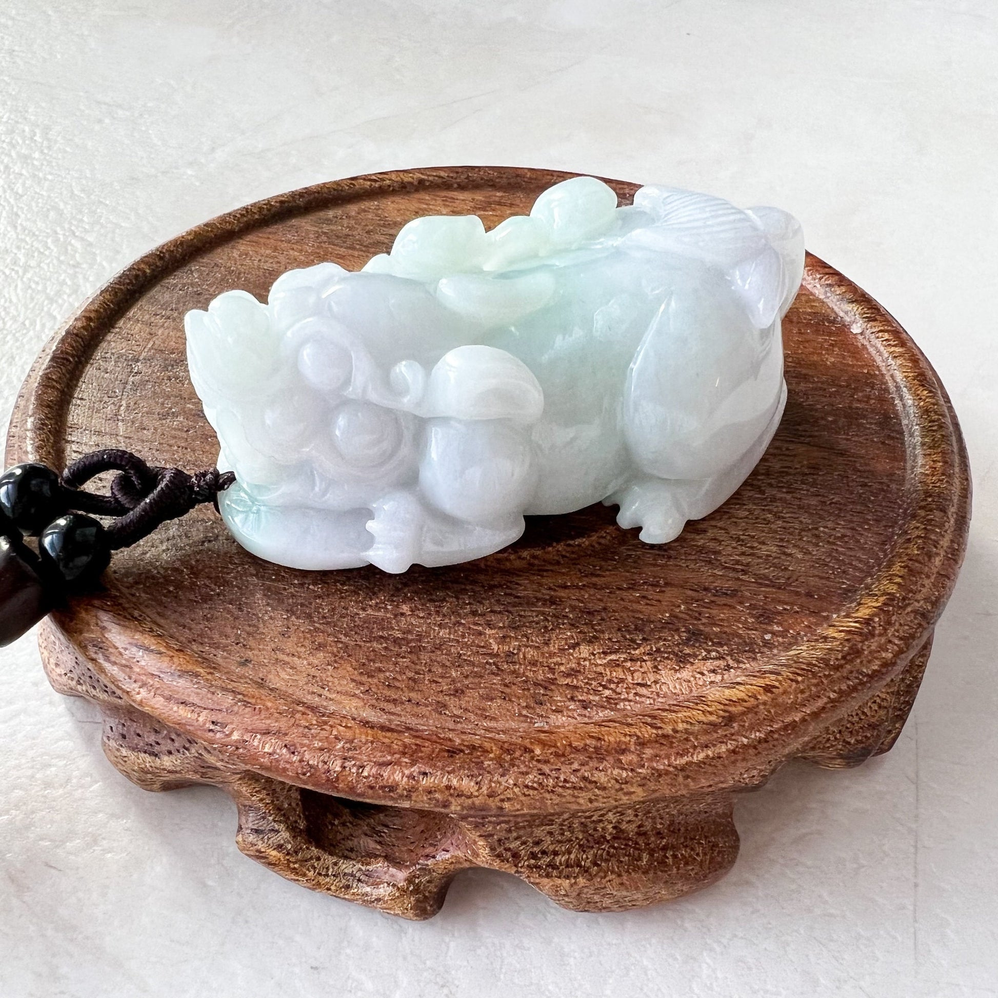 Jadeite Jade Dragon Pixiu Dragon Chinese Hand Carved Statue, Figurine, Display, Decoration, Light Purple Green Jade, YGR-0722-1667968234 - AriaDesignCollection