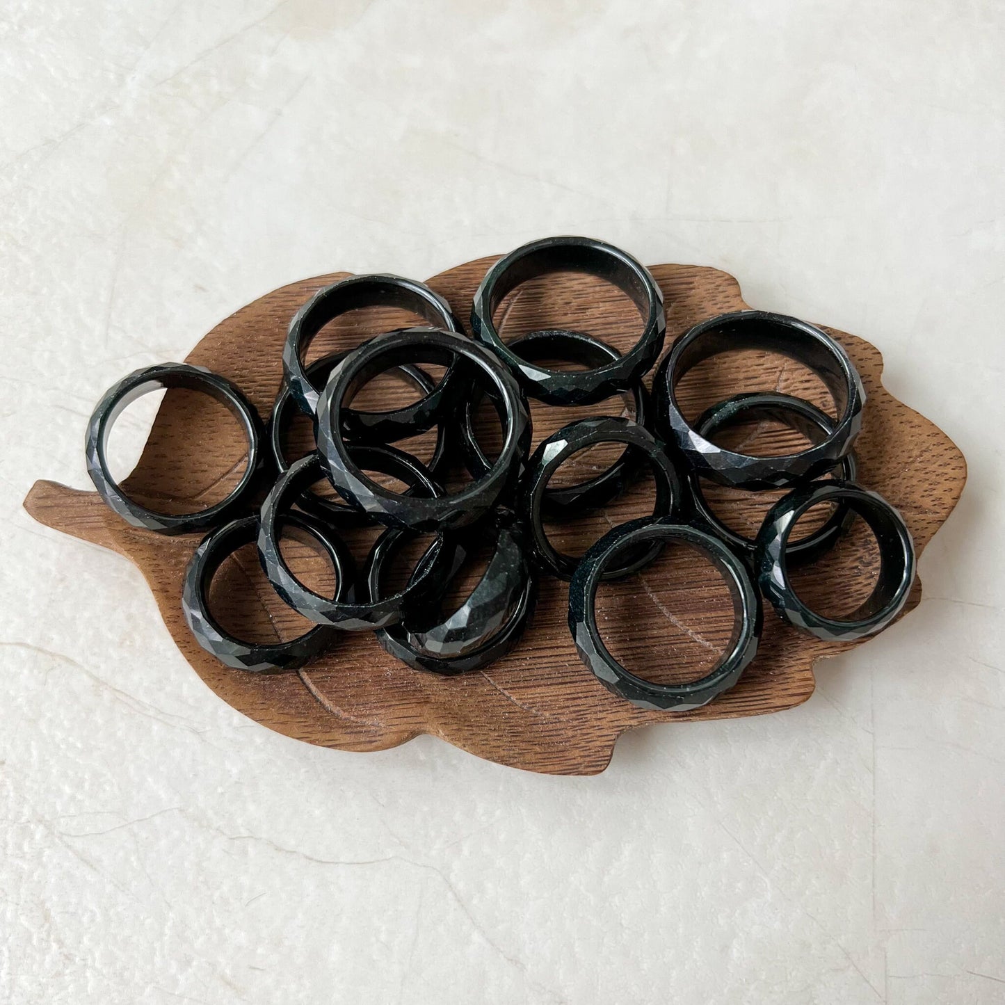 Black Jadeite Jade Ring, Diamond cut ring, Omphacite jadeite jade, LGG-0830-1669863315 - AriaDesignCollection
