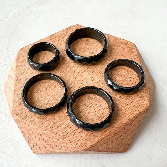 Black Jadeite Jade Ring, Diamond cut ring, Omphacite jadeite jade, LGG-0830-1669863315 - AriaDesignCollection