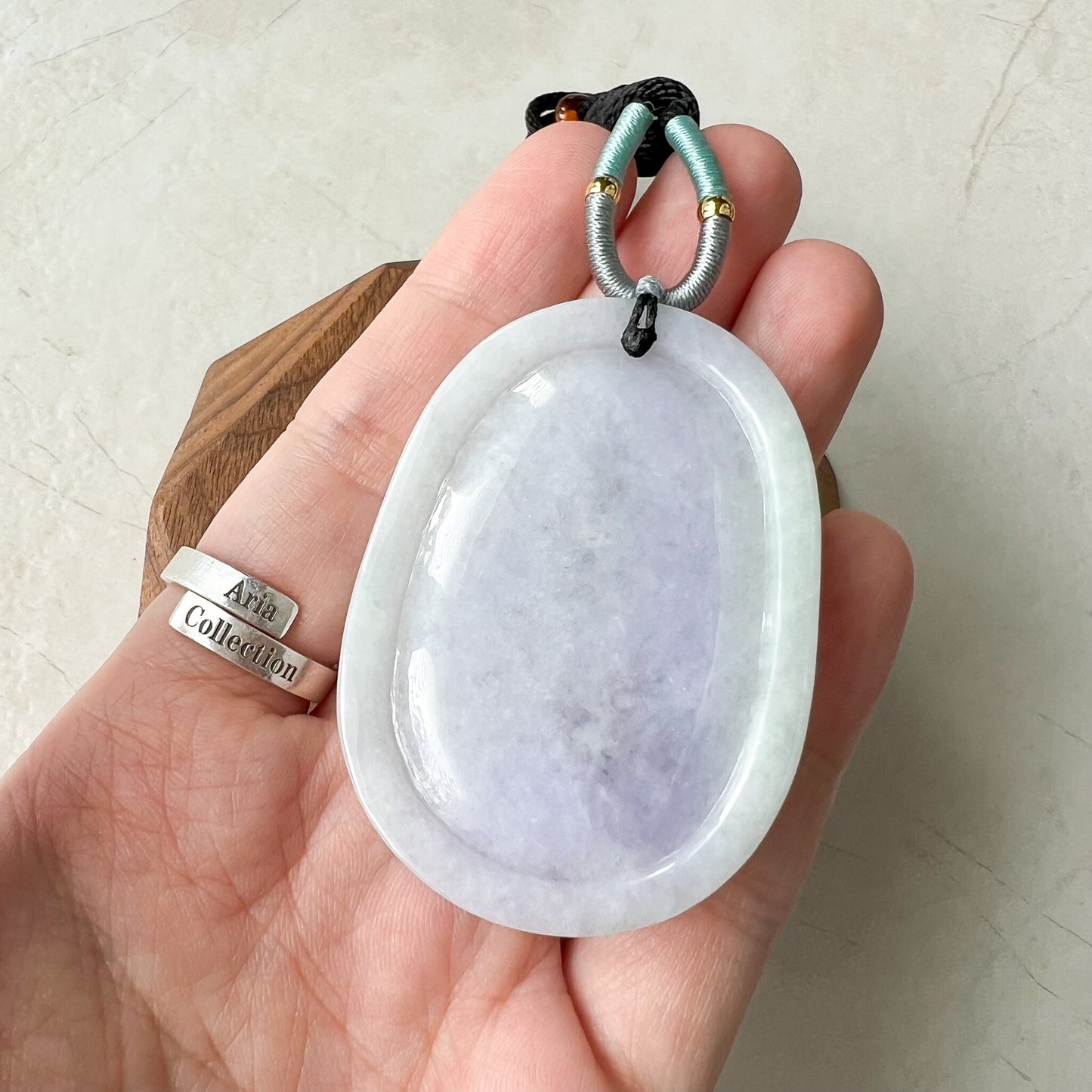 Purple Lavender Jadeite Jade Baby Buddha, Amitabha Amida Jade Necklace, 阿弥, YJ-0322-067823 - AriaDesignCollection
