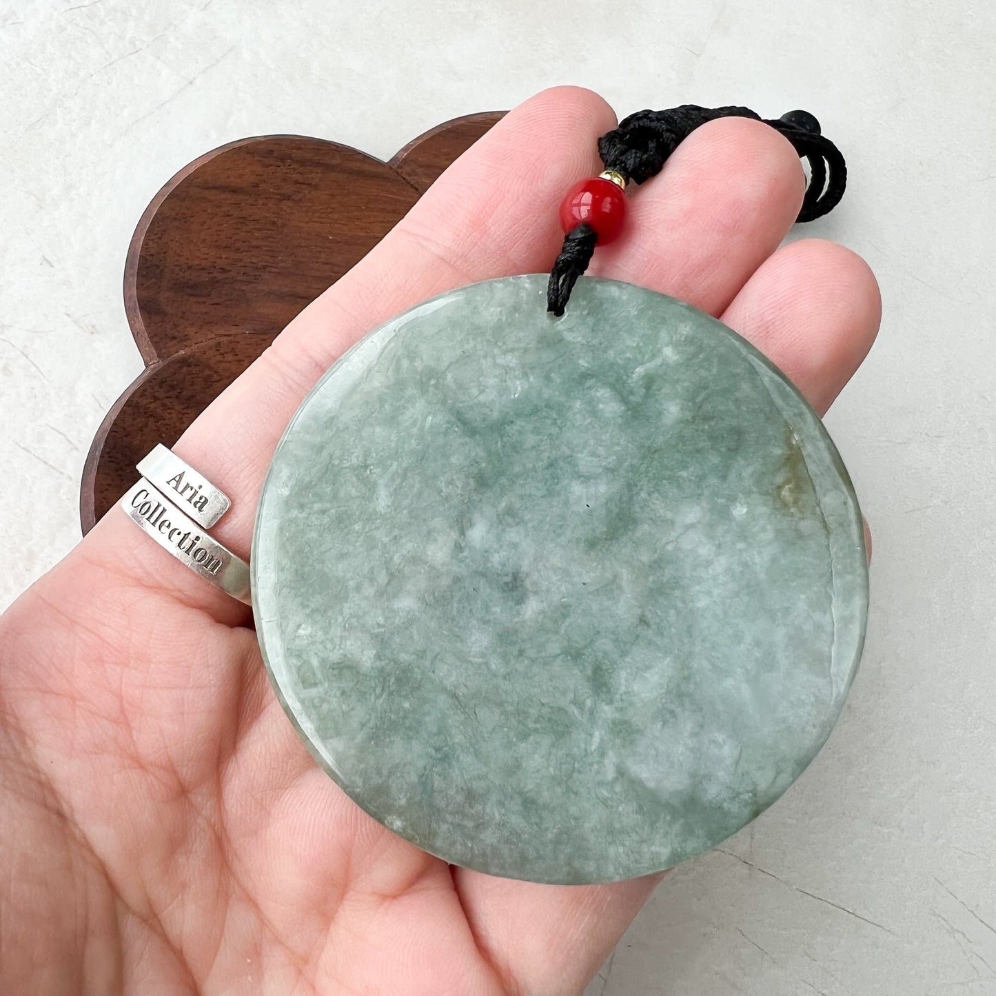 Jadeite Jade Guan Yin Mountain Landscape Avalokiteshvara, Quan Am, 观音, Hand Carved Pendant Necklace, YJ-0622-1668988969 - AriaDesignCollection