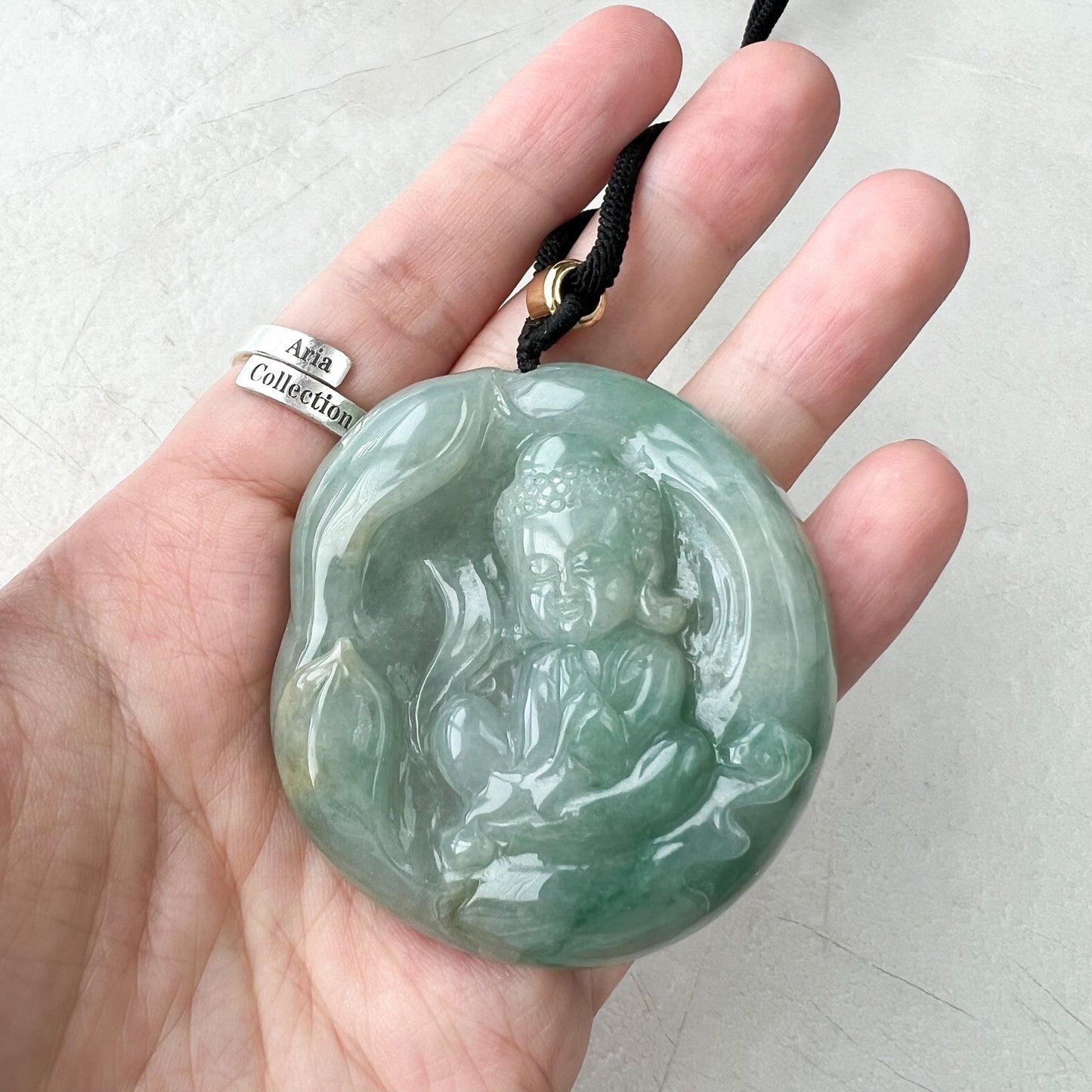 Large Jadeite Jade Baby Buddha Necklace, 宝宝佛, YJ-0722-0004953 - AriaDesignCollection