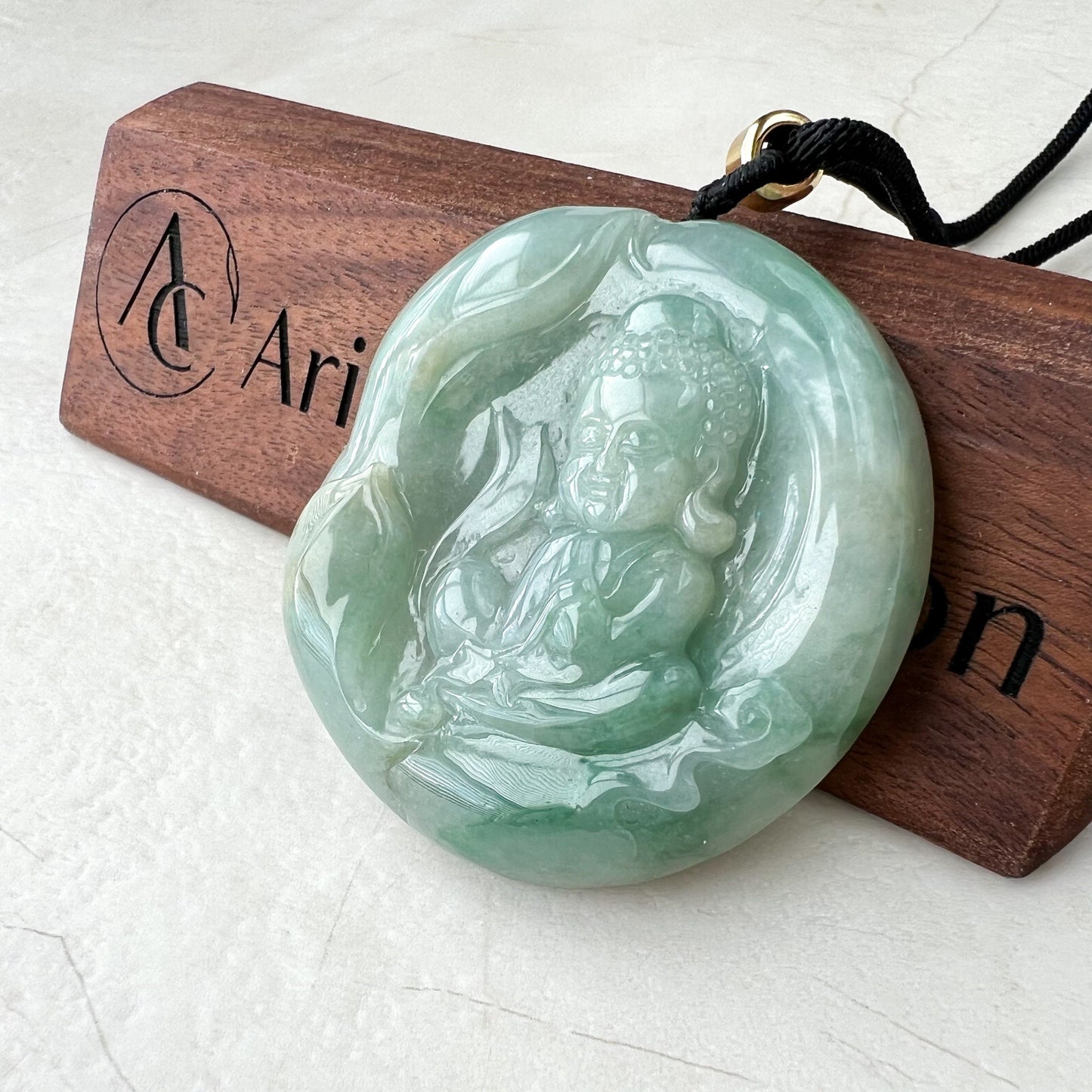 Large Jadeite Jade Baby Buddha Necklace, 宝宝佛, YJ-0722-0004953 - AriaDesignCollection