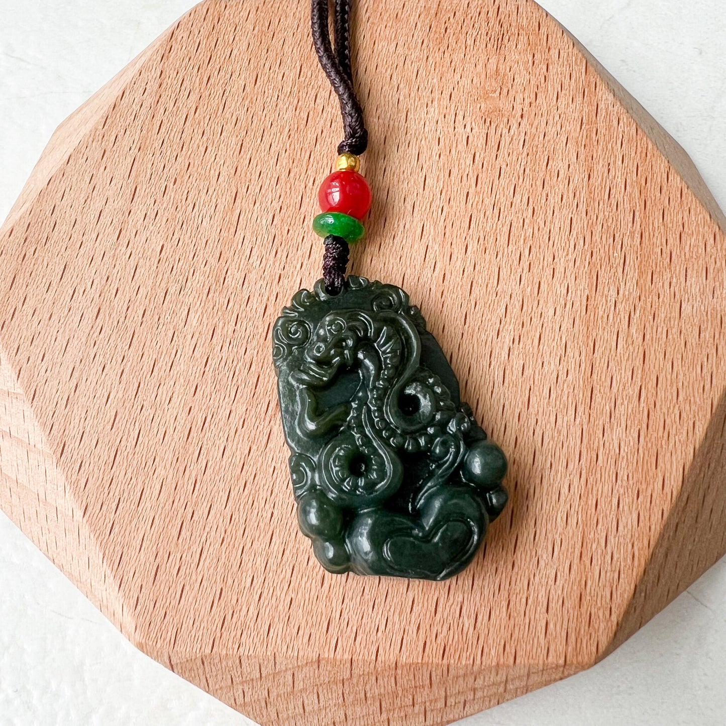Nephrite Jade Snake Chinese Zodiac Carved Pendant Necklace, RM-1221-1670750134 - AriaDesignCollection