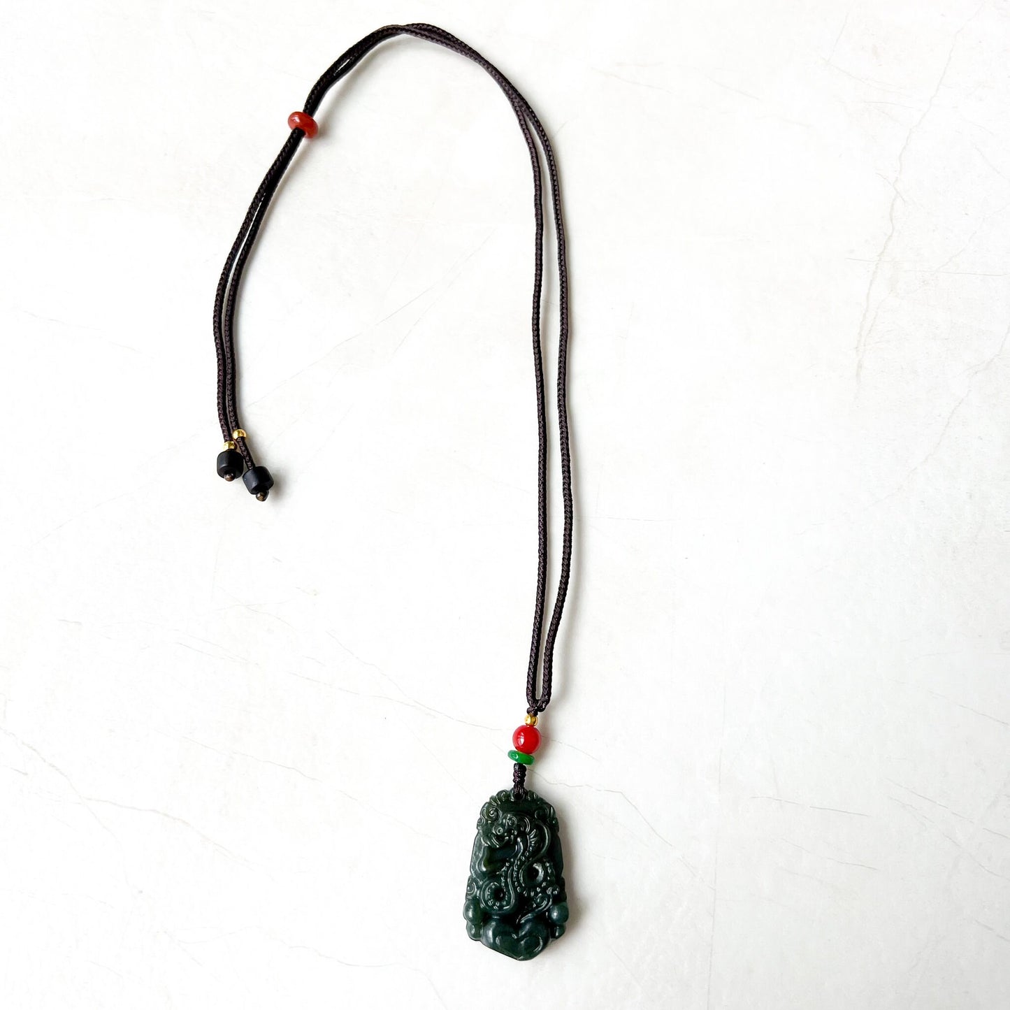 Nephrite Jade Snake Chinese Zodiac Carved Pendant Necklace, RM-1221-1670750134 - AriaDesignCollection
