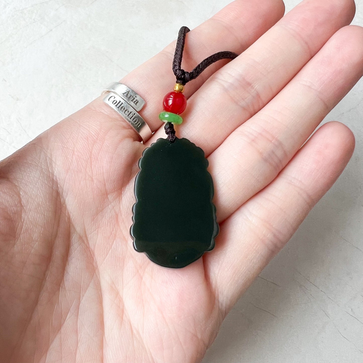 Nephrite Jade Dog Chinese Zodiac Hand Carved Pendant Necklace, RM-1221-1670750381 - AriaDesignCollection