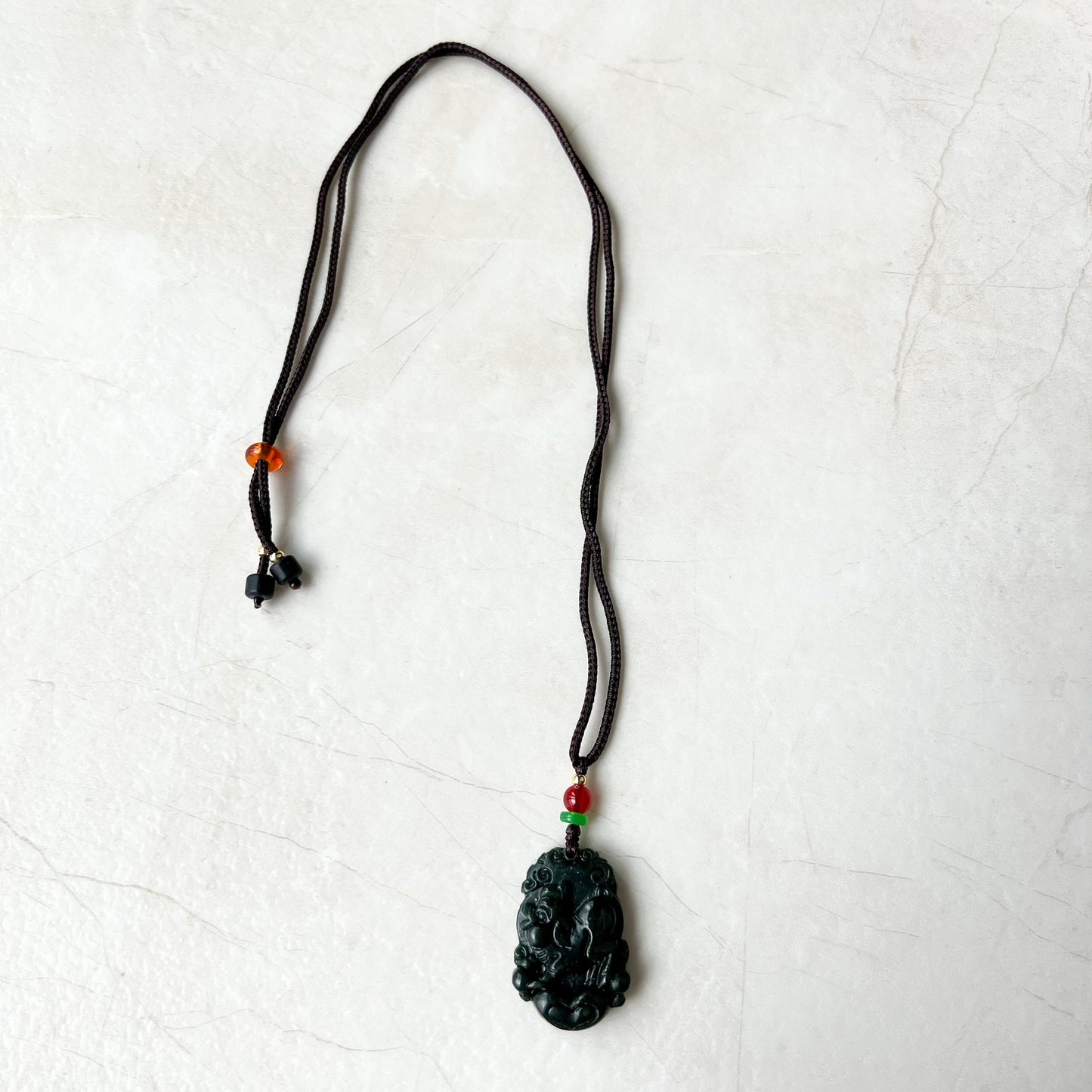 Nephrite Jade Dog Chinese Zodiac Hand Carved Pendant Necklace, RM-1221-1670750381 - AriaDesignCollection
