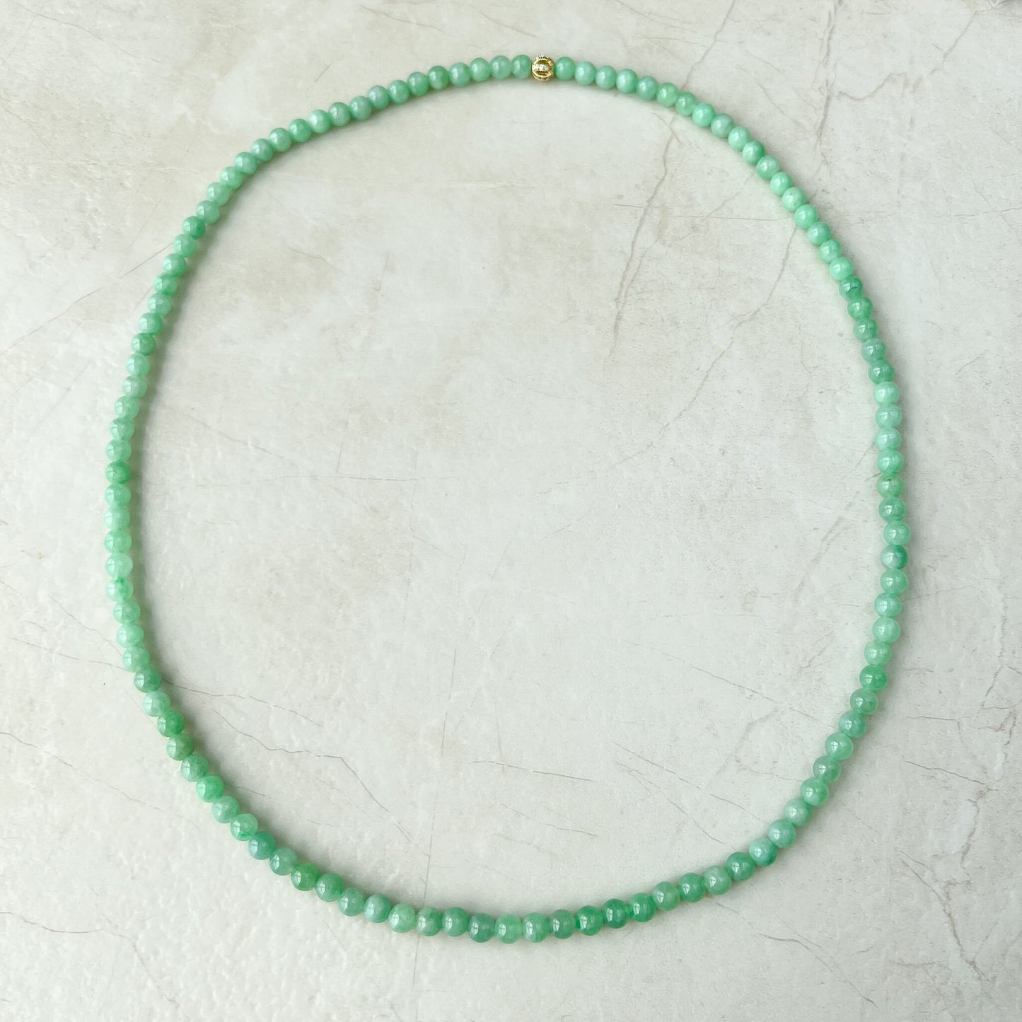 5.5 mm Small Very Green Jadeite Jade Wrapped Bead Bracelet/Necklace, XNZ-0822-1673671788