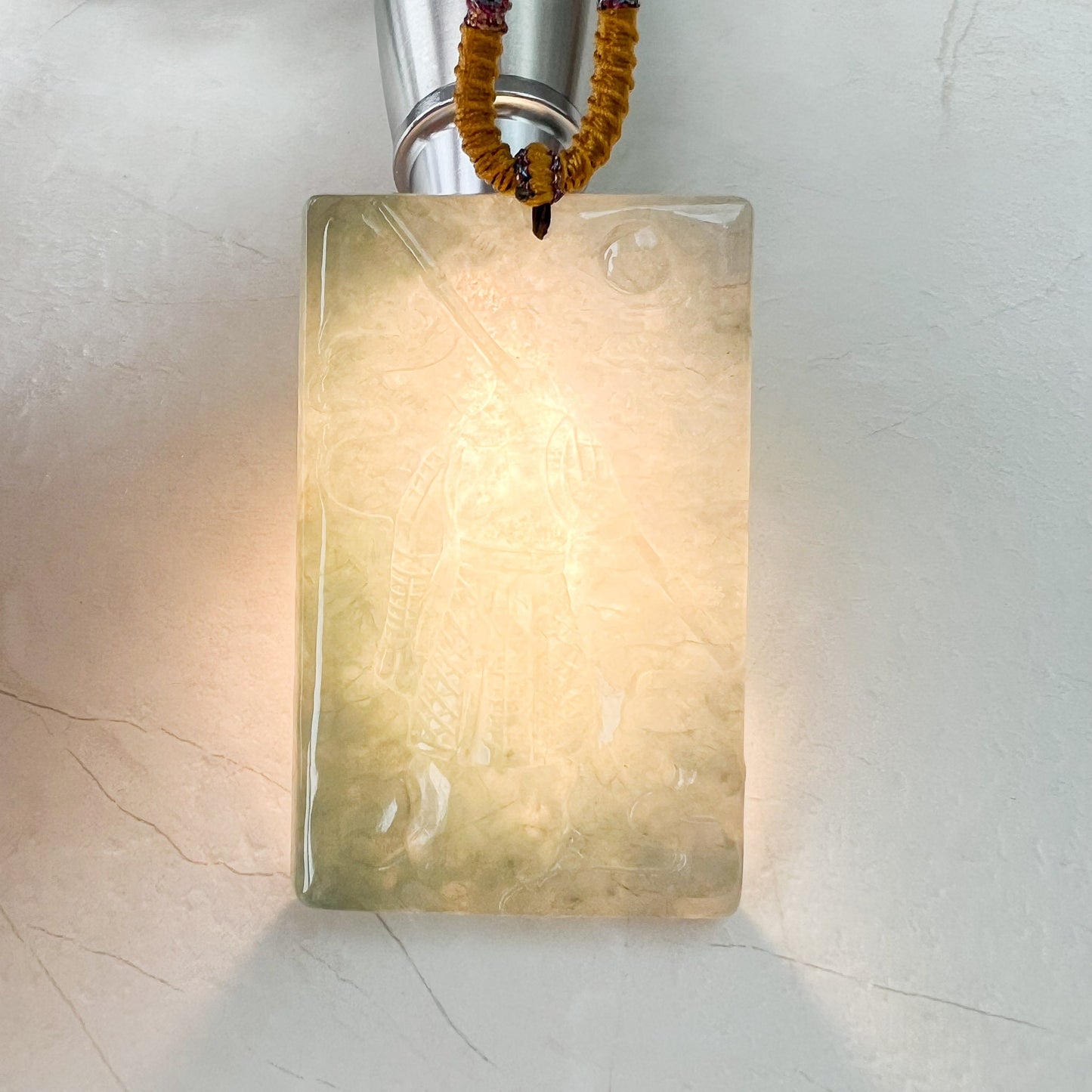 Green Jadeite Jade Monkey King, 孙悟空, Dragon Chinese Zodiac Carved Pendant Necklace, YJ-0722-1675369575