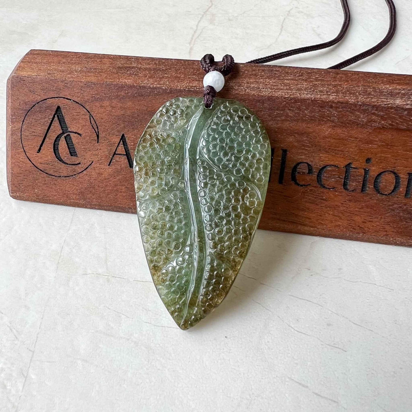Jadeite Jade Spider Jade Pendant Necklace, Spiderweb Leaf Jade Pendant, YJ-1022-0064627