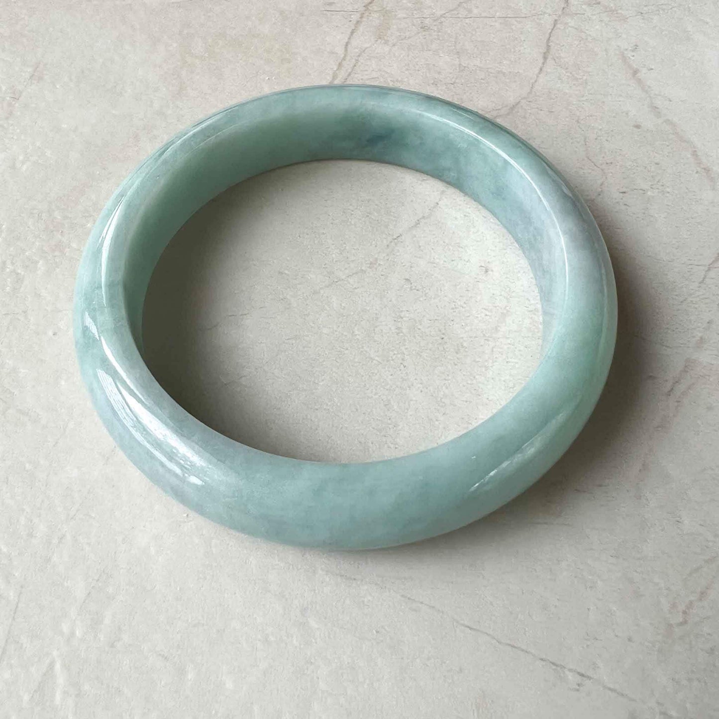 57.2mm Green & Light Blue Burmese Type A Jadeite Jade Bangle