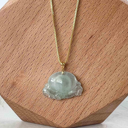 Mini Octopus Icy Jadeite Jade Pendant with 18K Solid Gold Bail, XZG-1122-1688873107