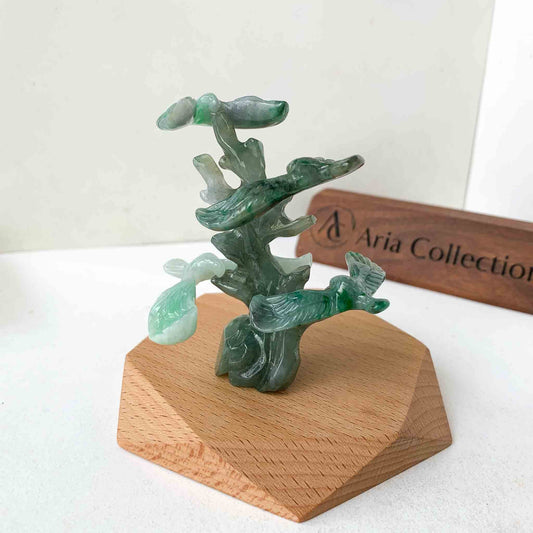 Balanced Jadeite Jade Eagle Forest Figurine Hand Carved Jade, YJ-1221-0291193