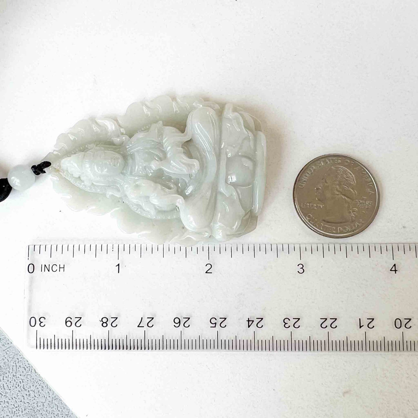 Jadeite Jade Guan Yin Avalokiteshvara Hand Carved Pendant Necklace, Quan Am, 观音, Light Green Jade Pendant, YGR-1022-1698554404