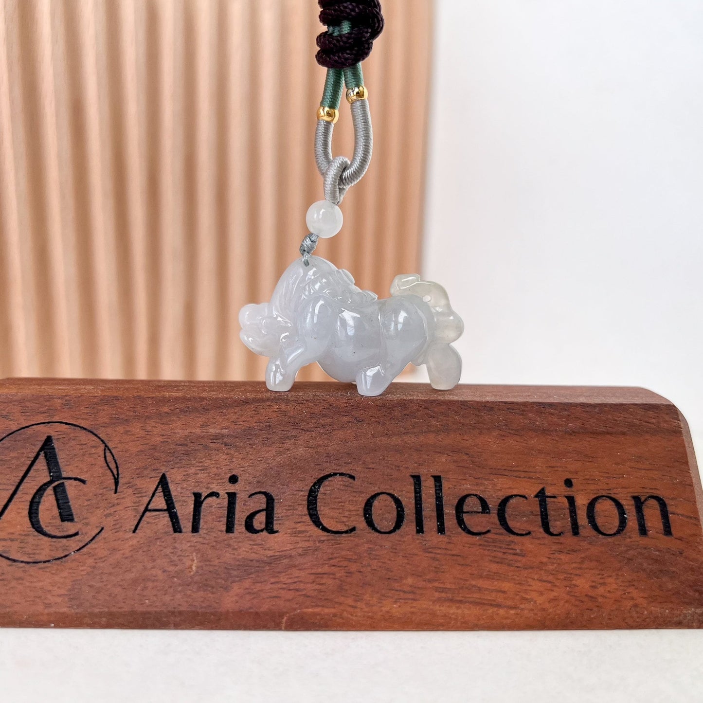 Charging Ox Jadeite Jade Bull Cow Chinese Zodiac Carved Very Light Purple Lavender Jade Pendant Necklace, YX-0323-1701575060
