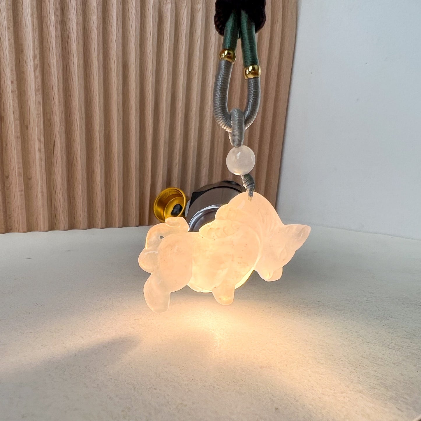 Charging Ox Jadeite Jade Bull Cow Chinese Zodiac Carved Very Light Purple Lavender Jade Pendant Necklace, YX-0323-1701575060