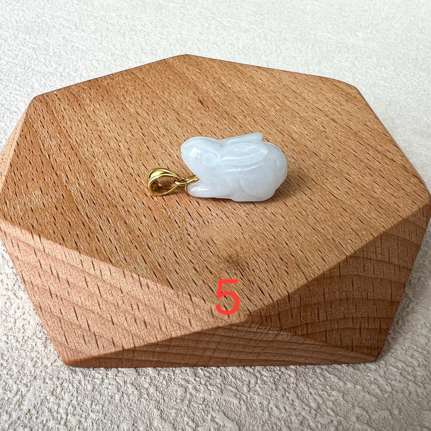 Jadeite Jade Rabbit Pendant with 18K Solid Gold, Set 3, SHWQ-0423-1704949575