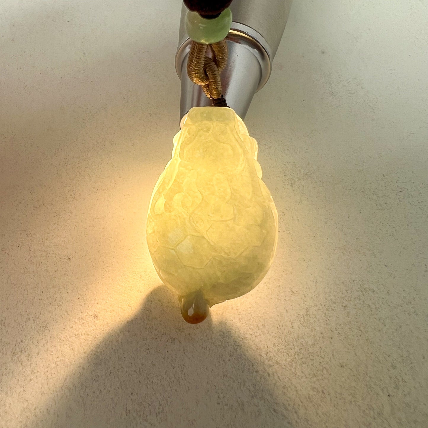 Dragon Turtle Jadeite Jade Light Green Yellow Hand Carved Pendant Necklace, XM-0423-1705251297