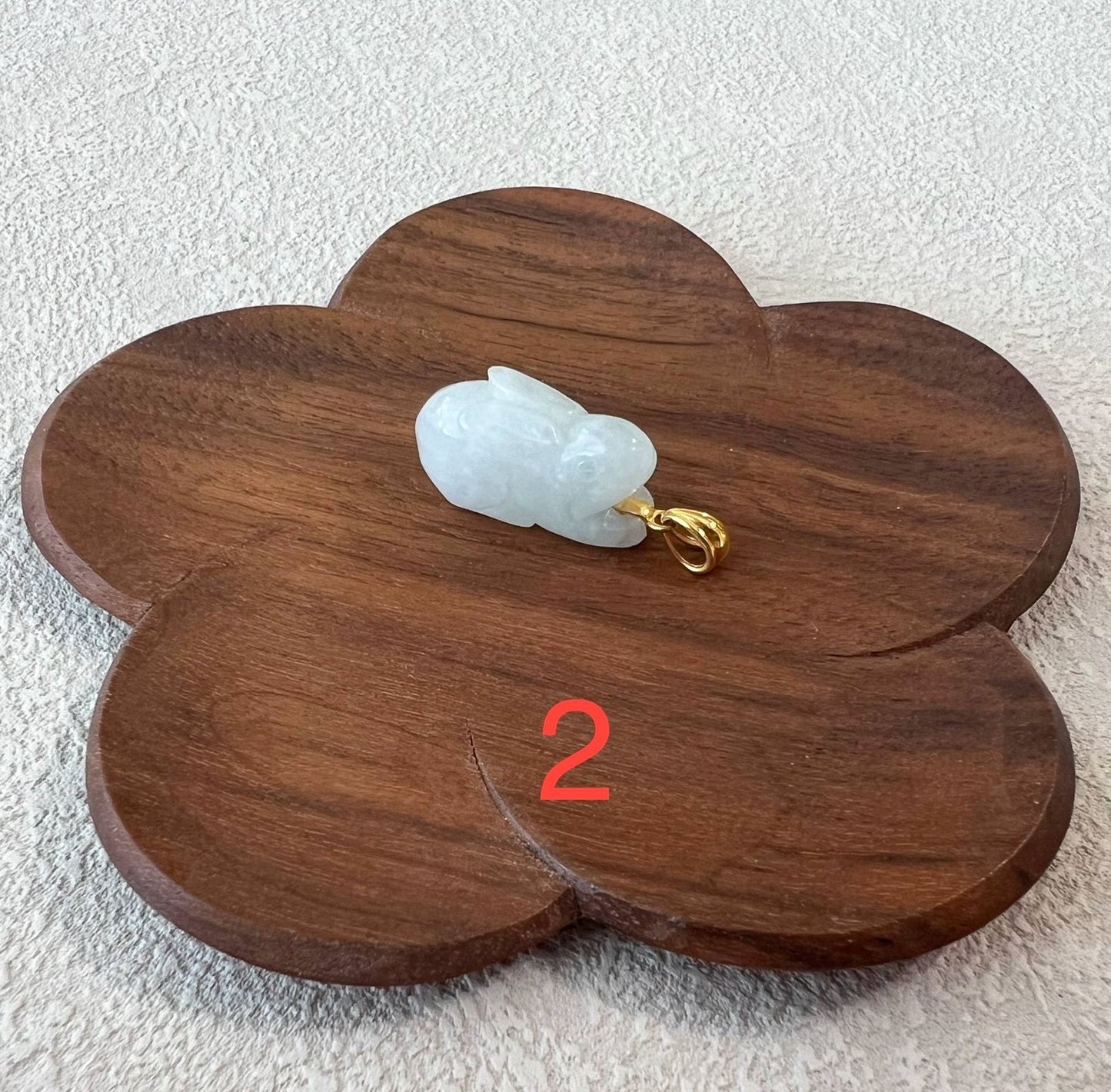 Jadeite Jade Rabbit Pendant with 18K Solid Gold, Set 1, SHWQ-0423-1704430345