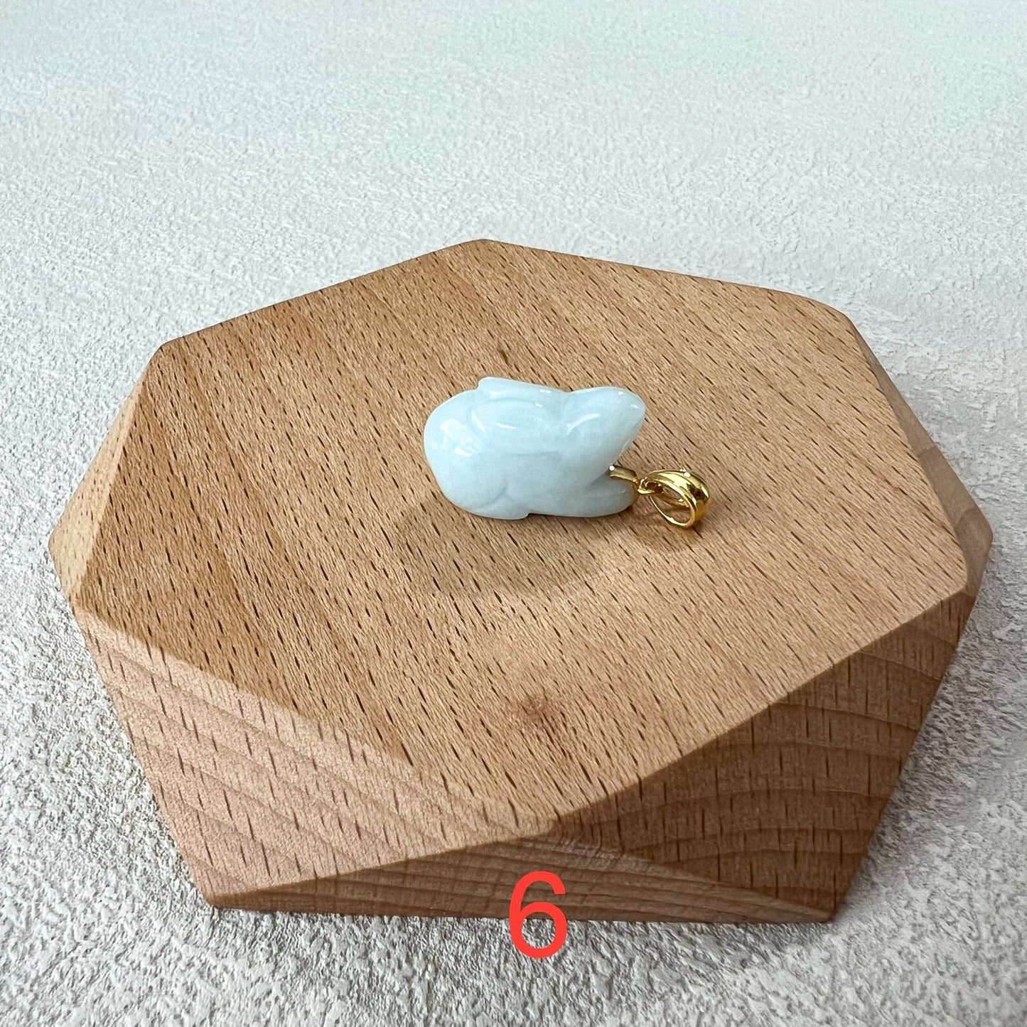 Jadeite Jade Rabbit Pendant with 18K Solid Gold, Set 4, SHWQ-0423-1704951305