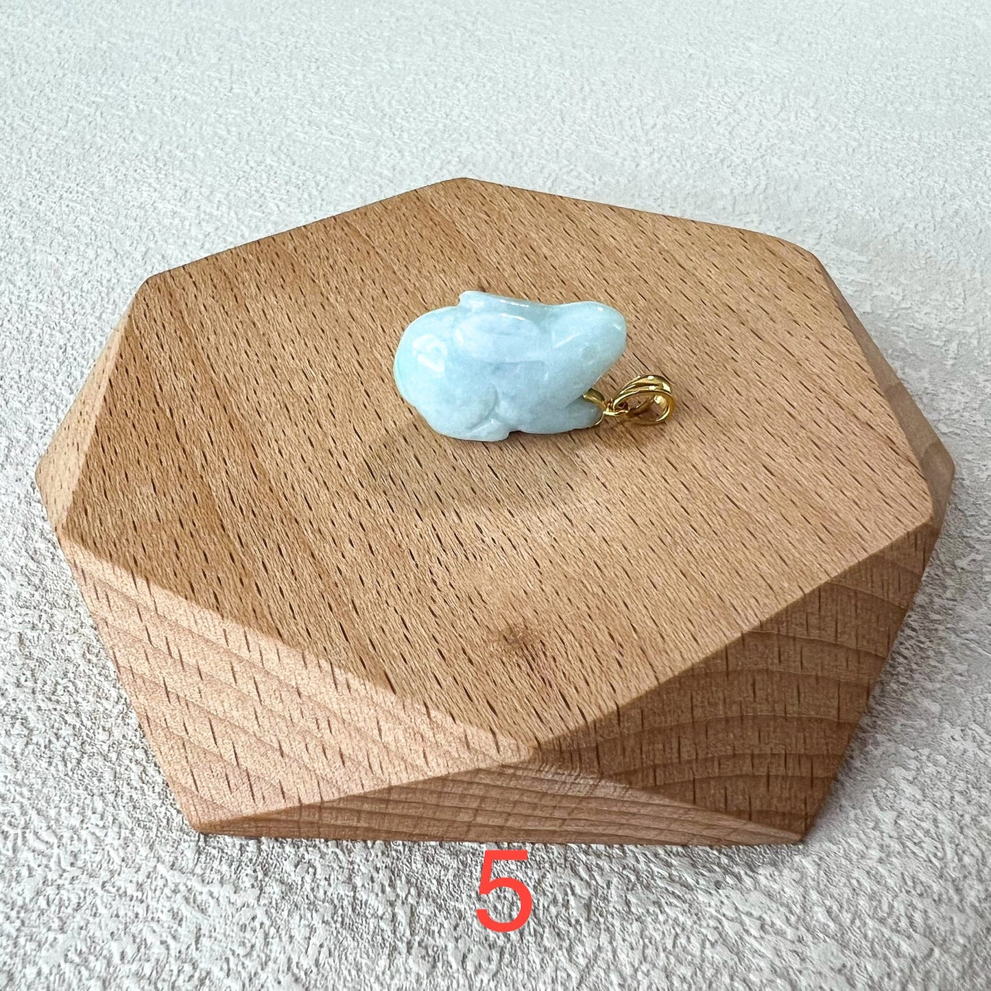 Jadeite Jade Rabbit Pendant with 18K Solid Gold, Set 4, SHWQ-0423-1704951305