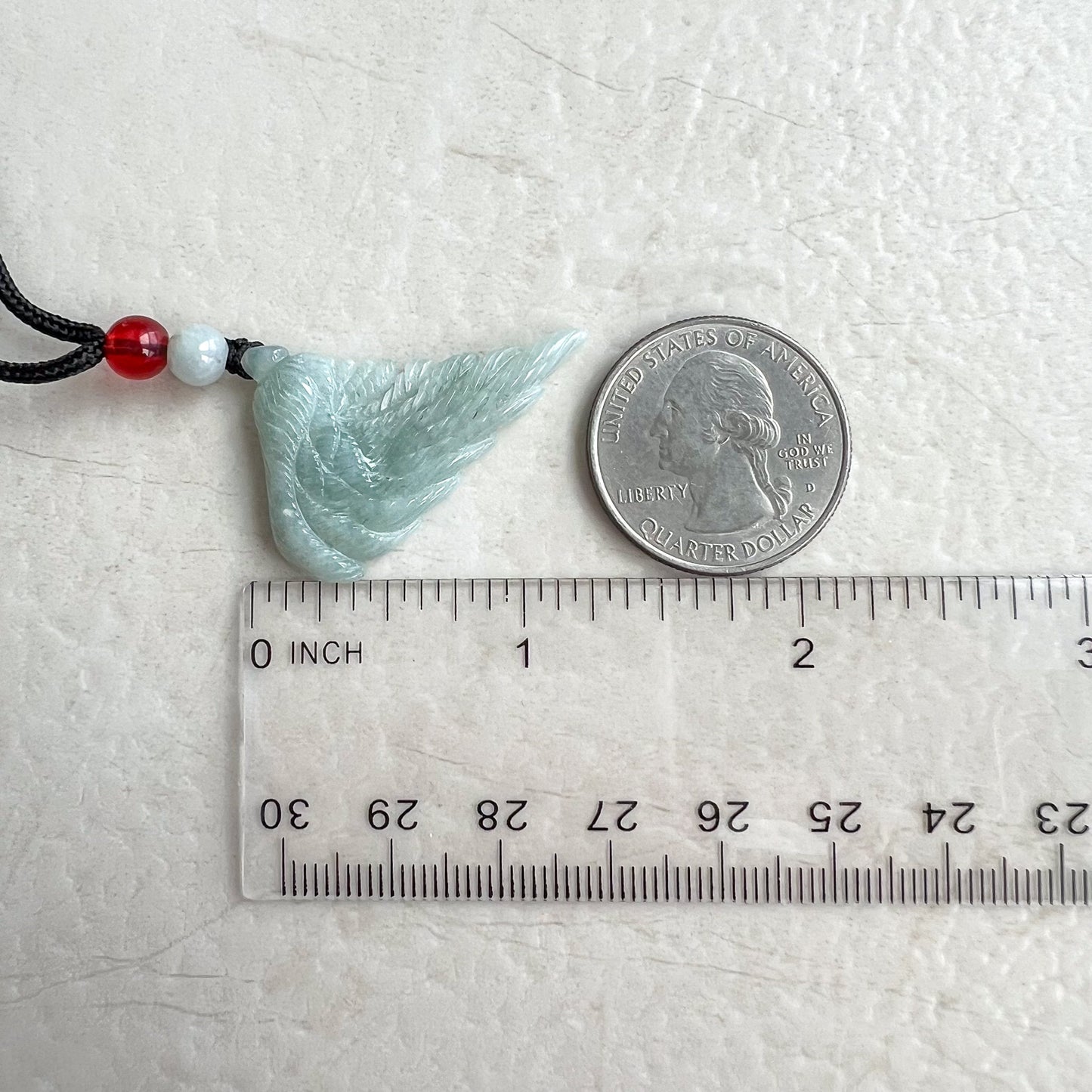 Angel Wings Jade Pendant, Grade A Jadeite Jade Pendant, WMC-0323-0000365